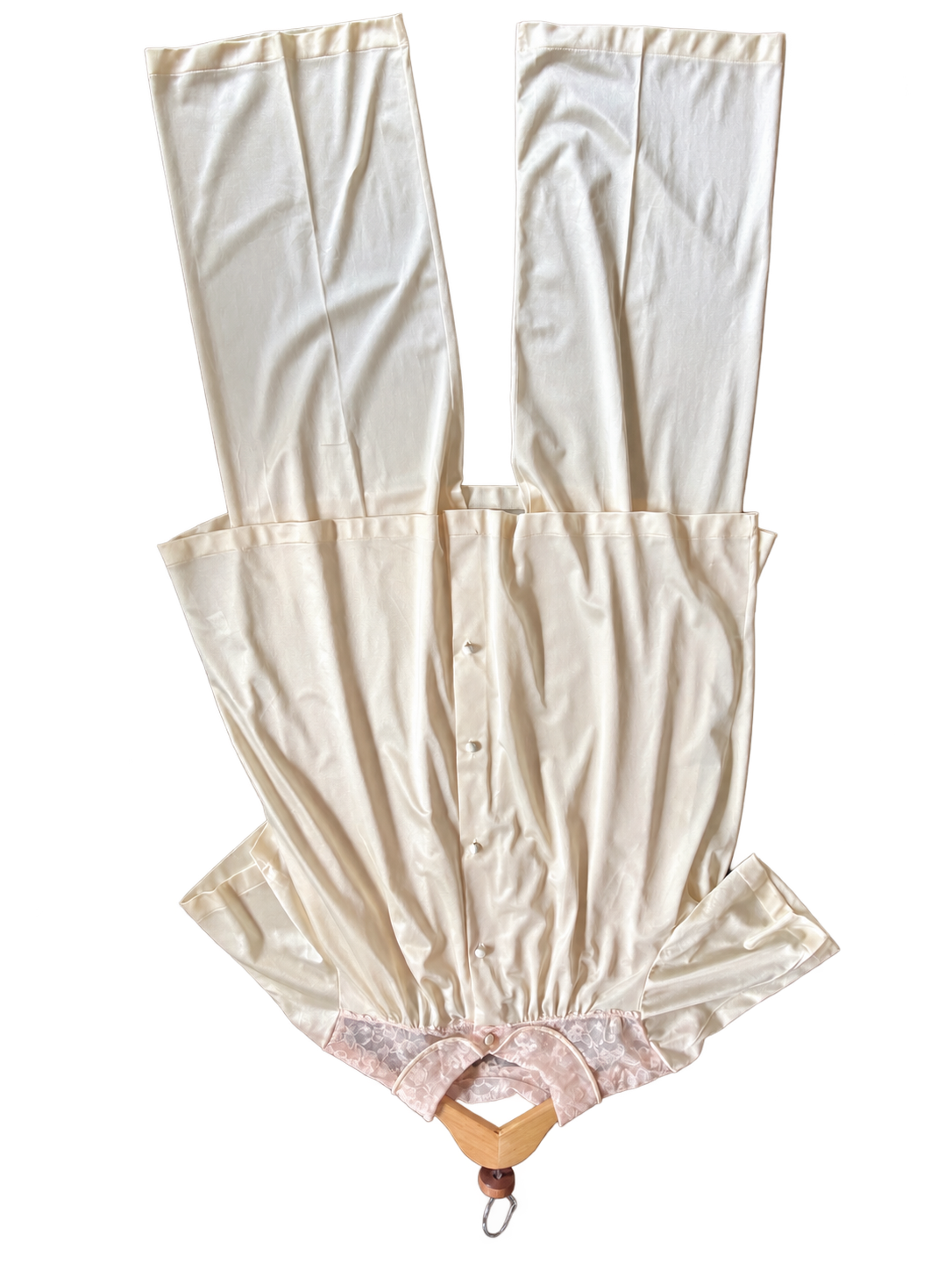 Vintage Sans Souci Cream & Blush Lace Pajama Set
