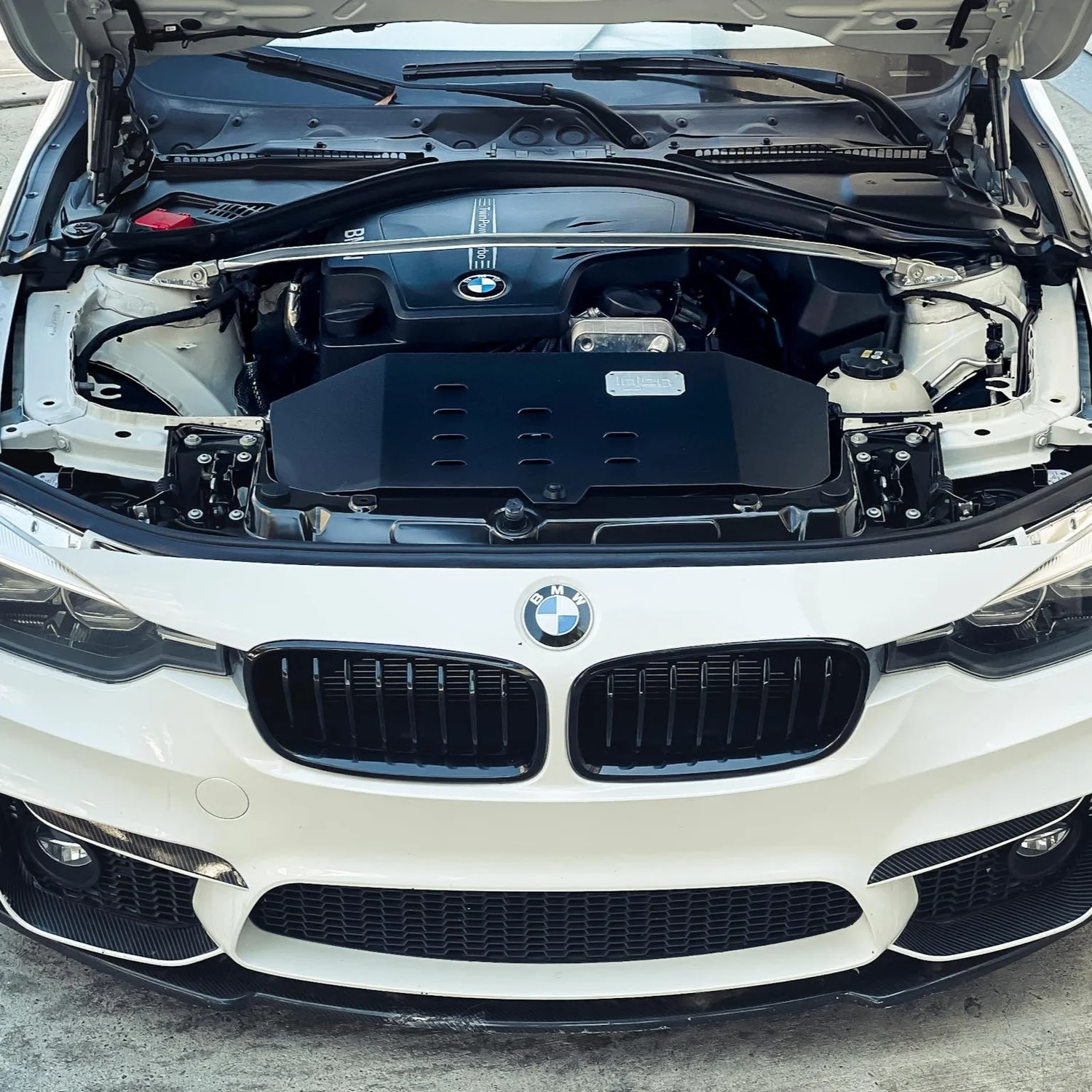 Clean engine bay after professional detailing service