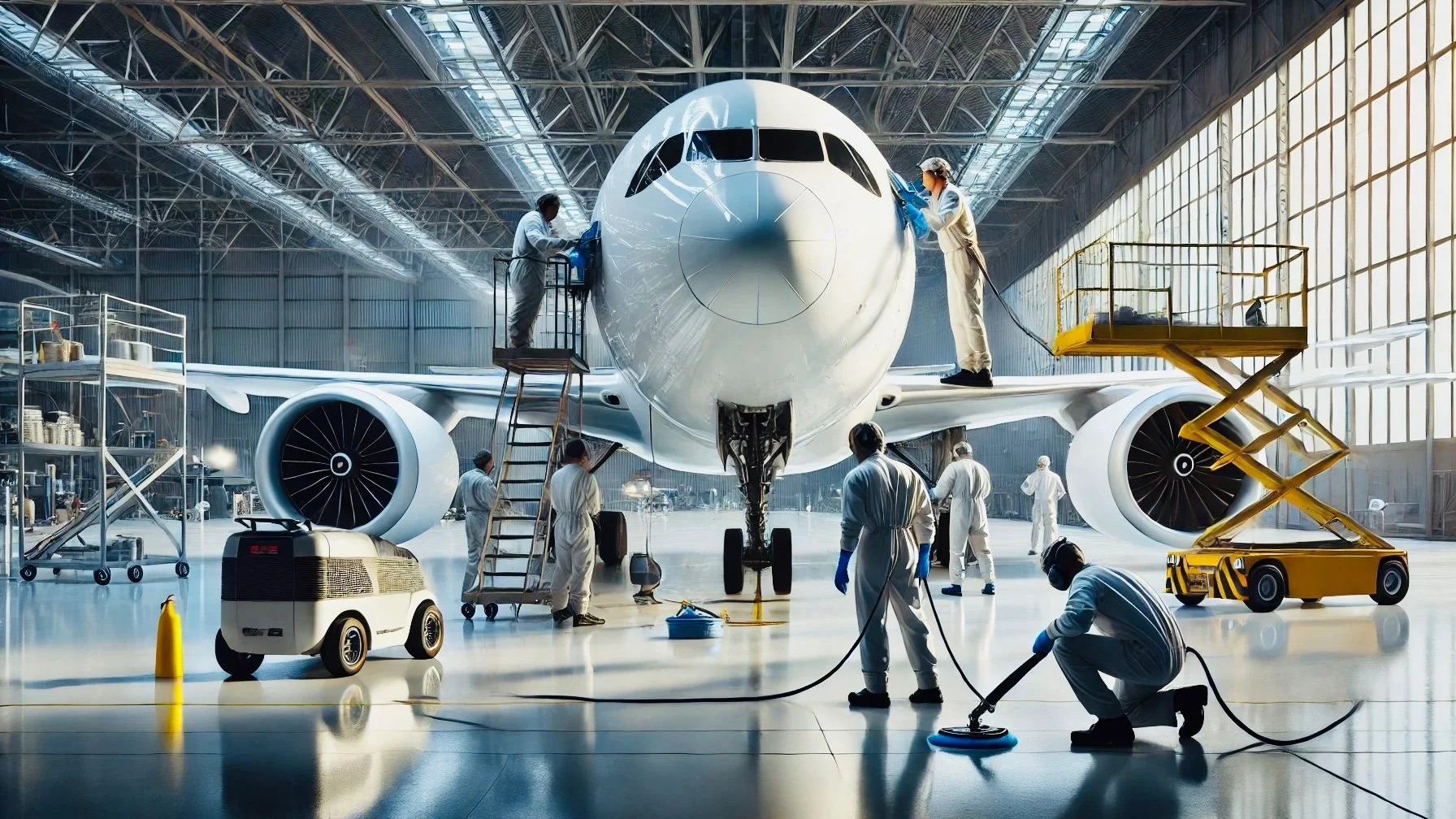 DALL%C2%B7E+2024-06-29+09.23.33+-+A+highly+realistic+scene+of+a+professional+detailing+team+meticulously+working+on+an+airplane.+The+team+is+using+advanced+cleaning+and+polishing+equip.jpg