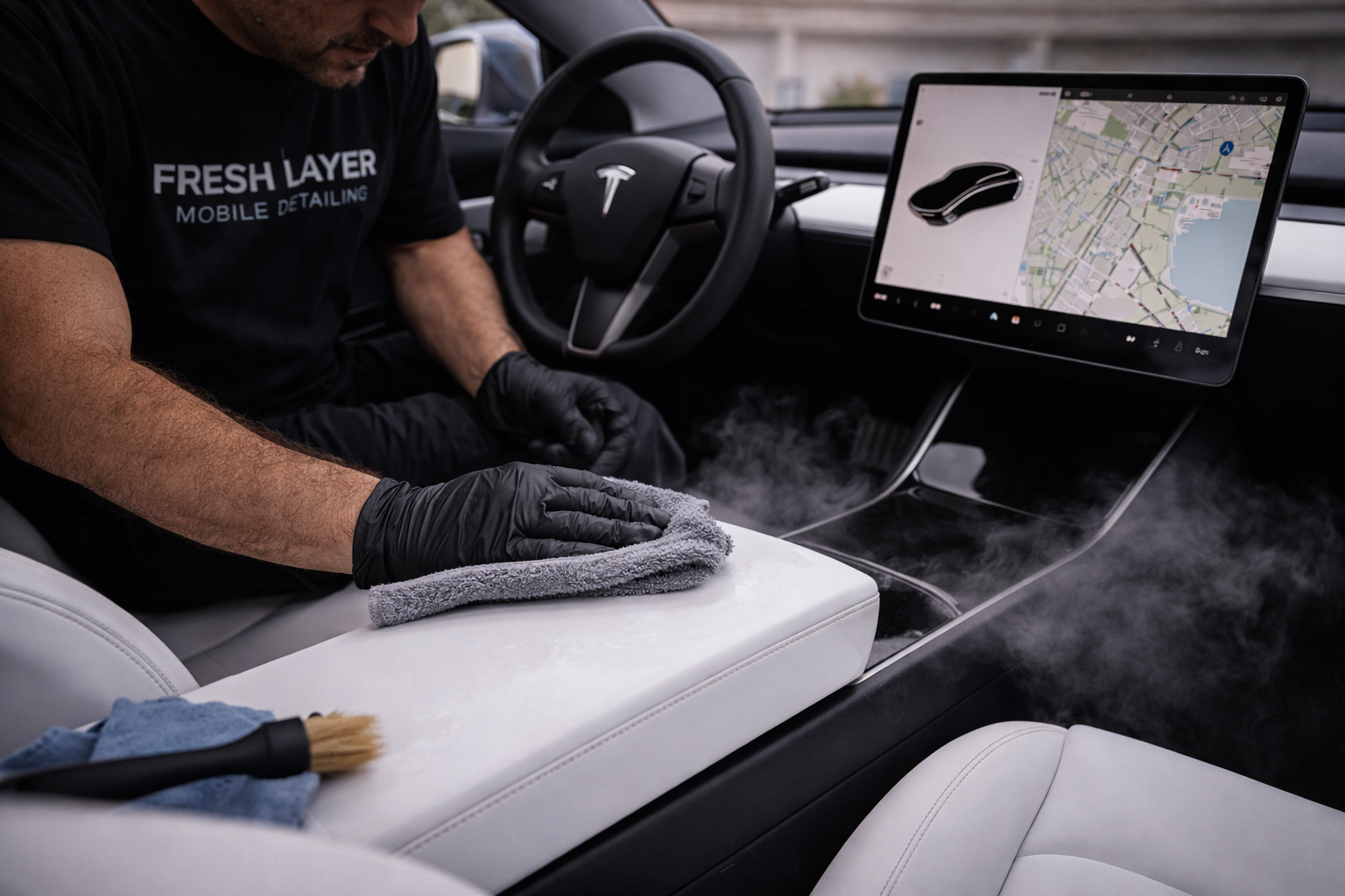 detailer clean tesla interior professionals in San Diego