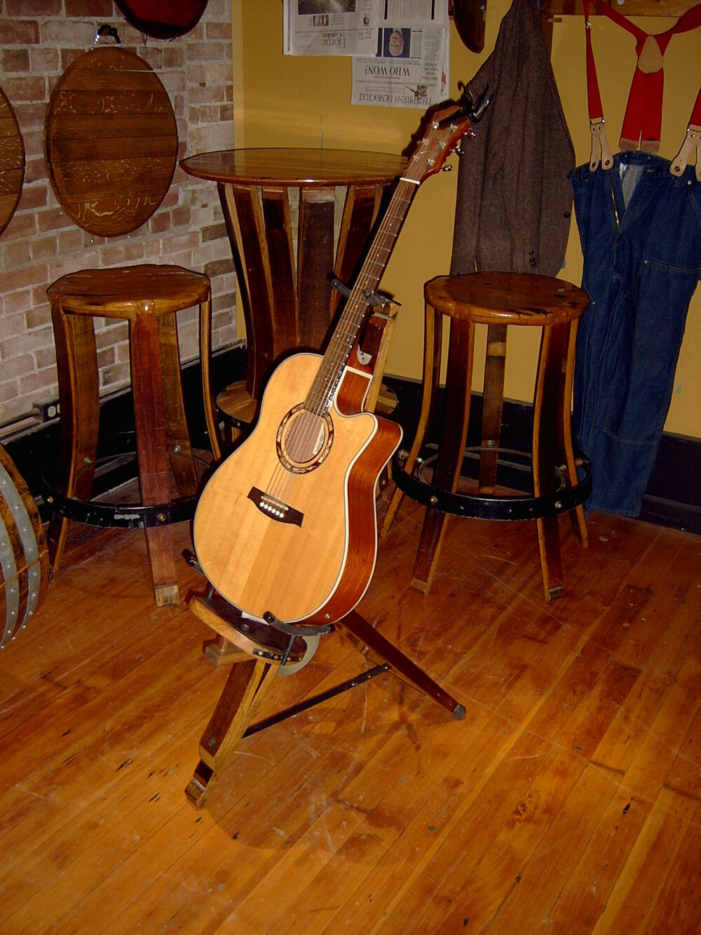 Whiskey Barrel Stave 2 Guitar Hanger