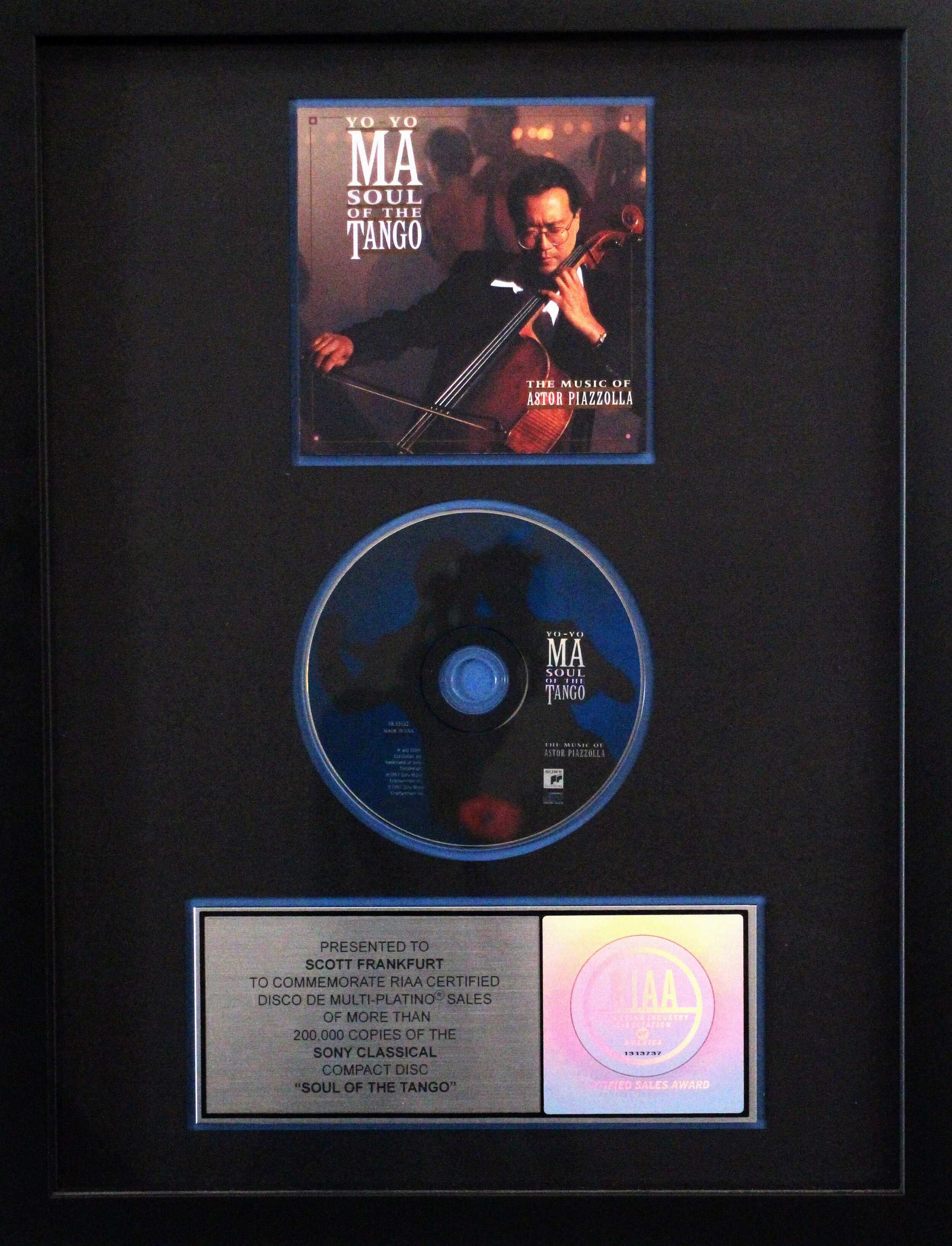 Platinum Award for THE SOUL OF THE TANGO