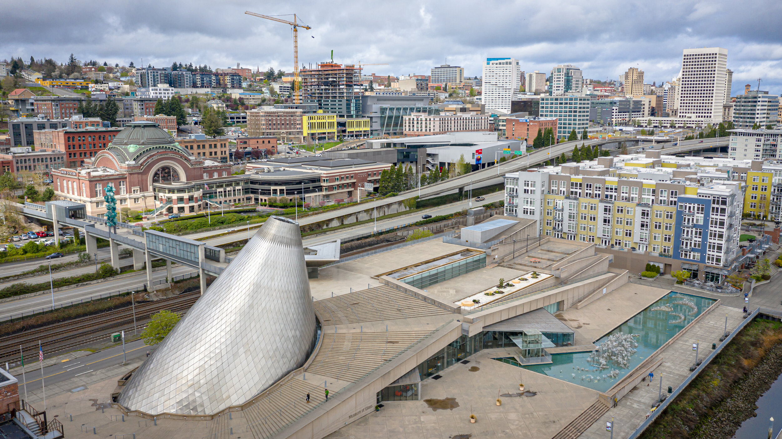 Downtown Tacoma Washington aerial drone photos