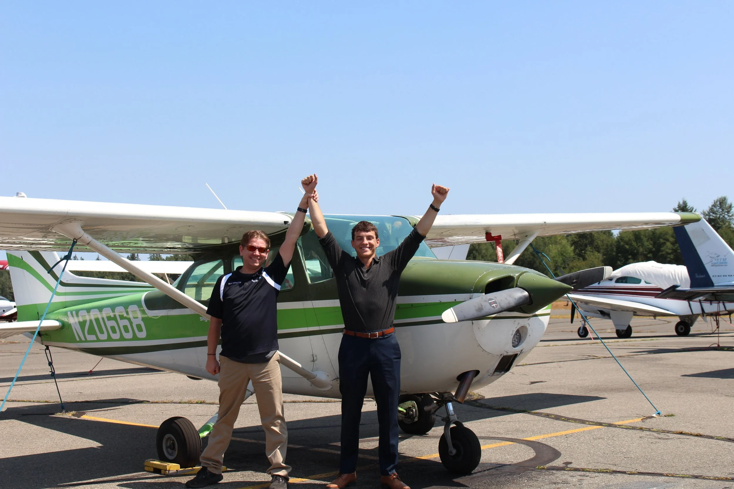 Beautiful Day for a Checkride. Congratulations to David Nabokin who passed his Private Pilot Checkride on 7/13/2026. Aided by his Instructor Grayson Judd, he is eager to continue onto Instrument and beyond. 