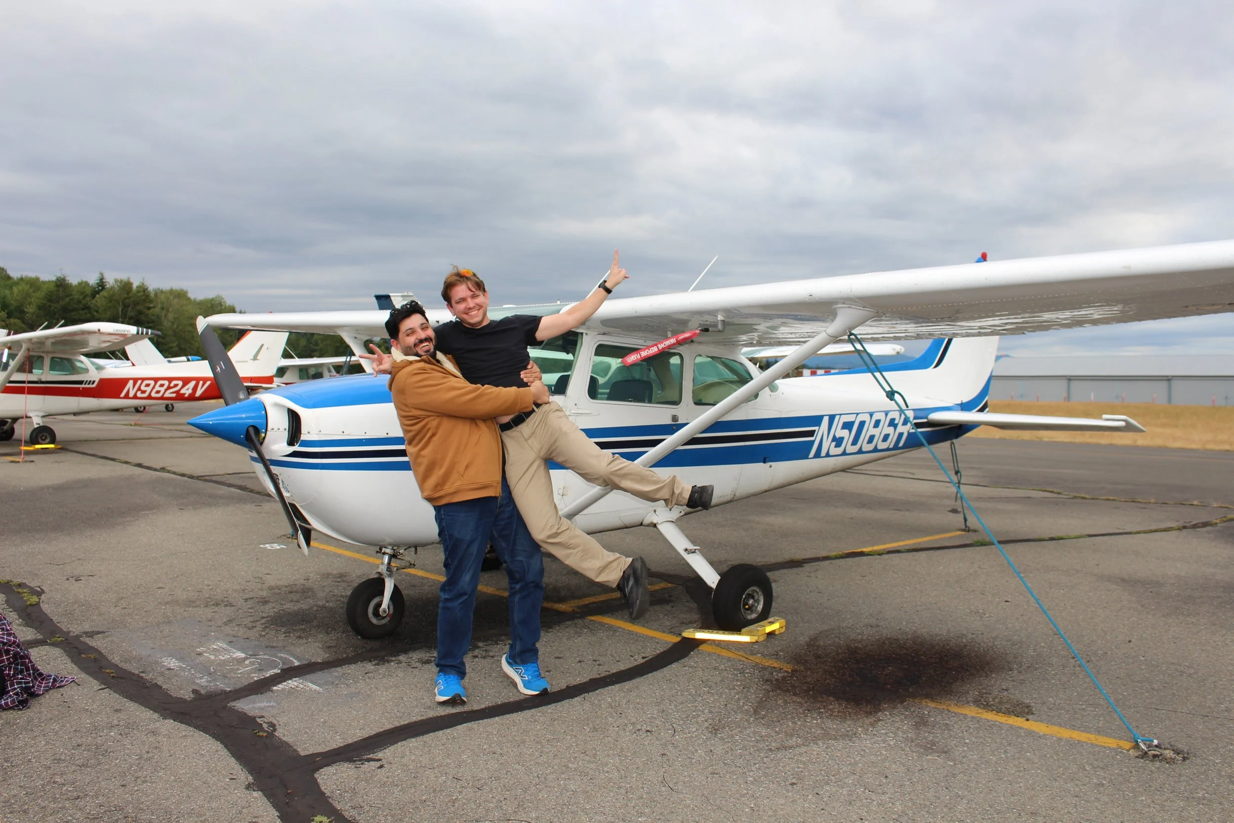 It's the light after the storm (taken after our recent rain storm), and Mohammed was surely excited. Congratulations to Mohammed Al Jubeer on passing his Instrument Airplane checkride on July 7th 2026. Thank you to his CFI Grayson Judd for getting hi