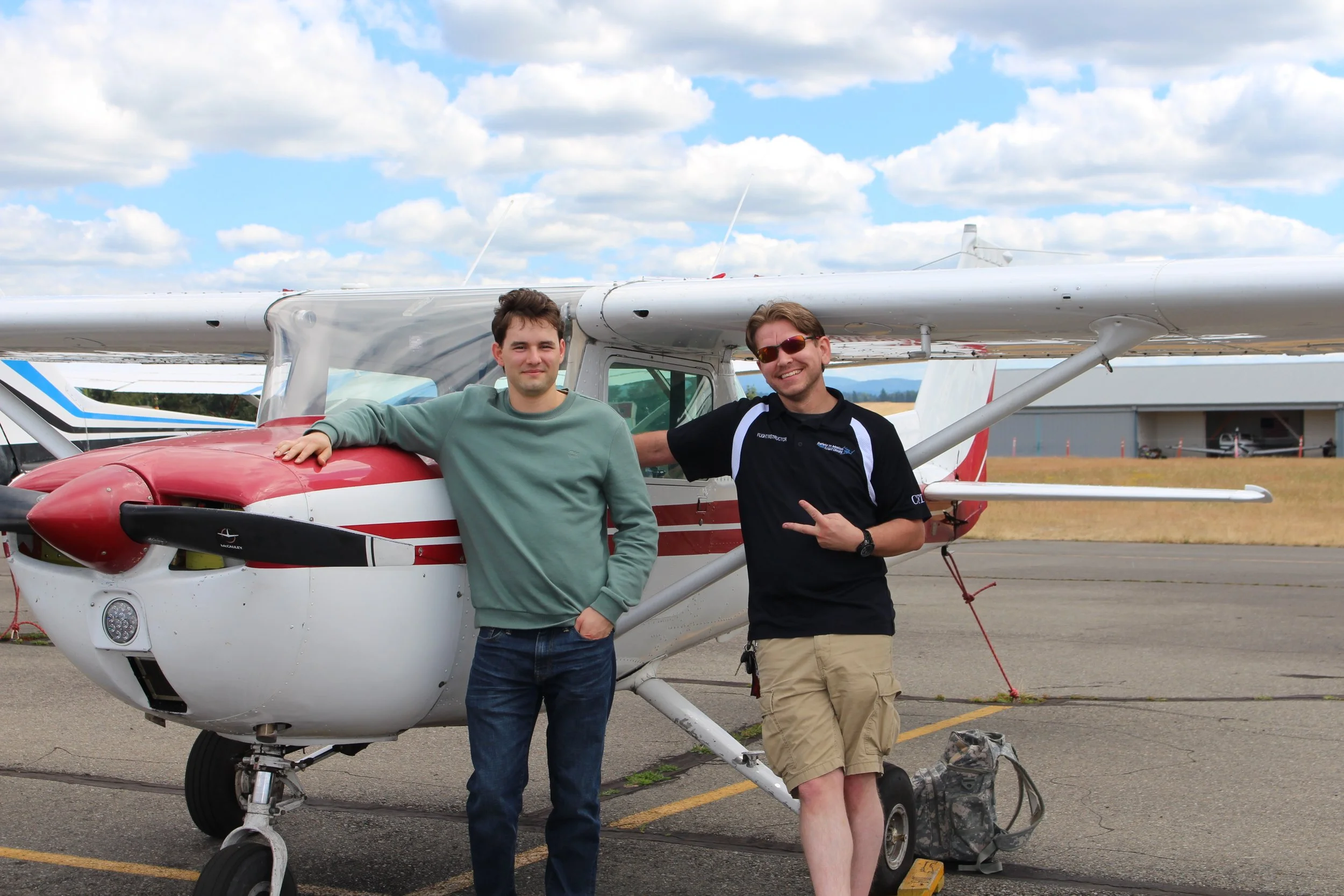 A little clouds won't stop us. Congratulations to Maksym Shulyak for passing his Instrument Checkride on 7/10/2026. Aided by his instructor Grayson Judd, he is one of the few brave enough to fly in our Cessna 150.