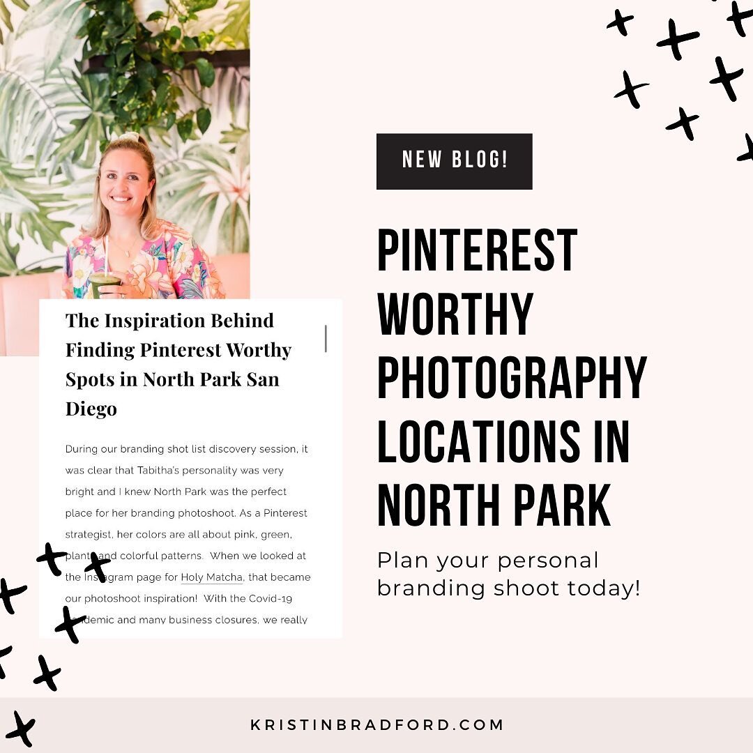 ✨NEW BLOG POST✨⁣
⁣
I&rsquo;m sharing some Pinterest worthy photo locations during our North Park branding session!⁣. ✨Link in bio
⁣
Tabitha&rsquo;s brand colors are pink and green. She also loves incorporatIng plants and colorful colors which match h