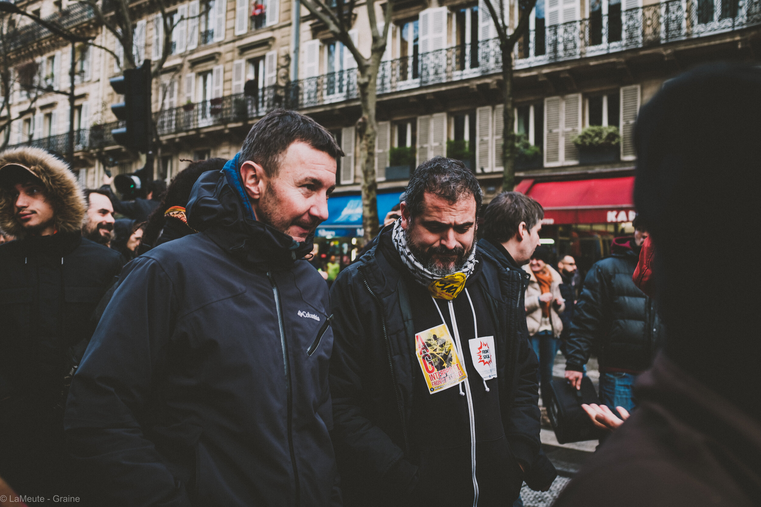  Olivier Besancenot (NPA) et Gaël Quirante (SUD PTT 92) ont fait le déplacement également, malgré l’actualité sociale et les grèves. © LaMeute - Graine 