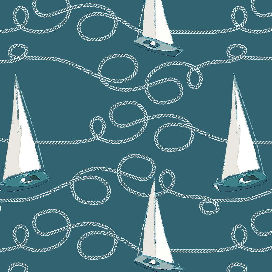 A WHITE SAIL GLEAMS AT DUSK