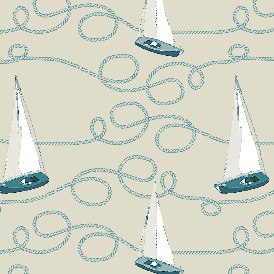 A WHITE SAIL GLEAMS AT DAWN