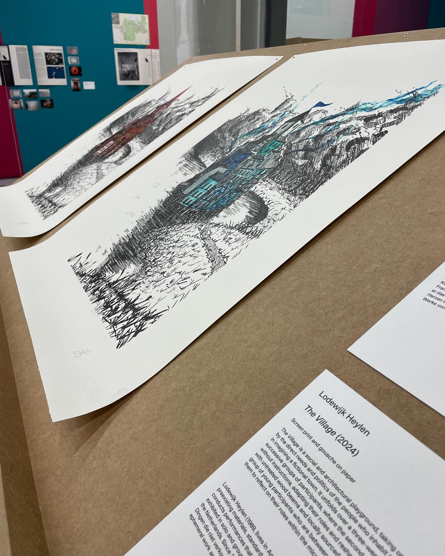 Tonight, two of my prints made at @fransmasereelcentrum were presented at the exhibition Kunst Heimat Kunst Revisited as part of @steirischerherbst in Graz.