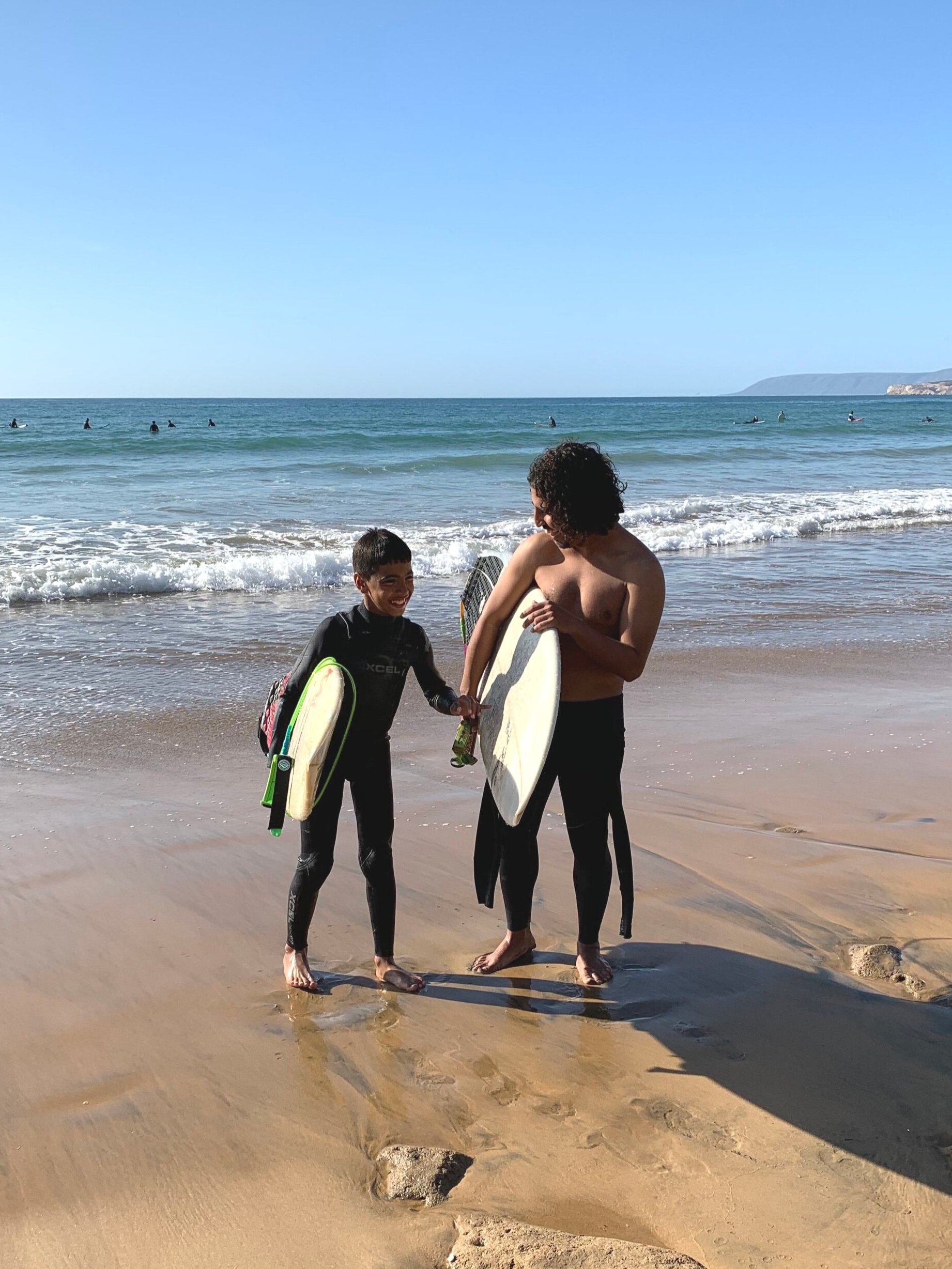 Driss and Rachid post surf session Crocros