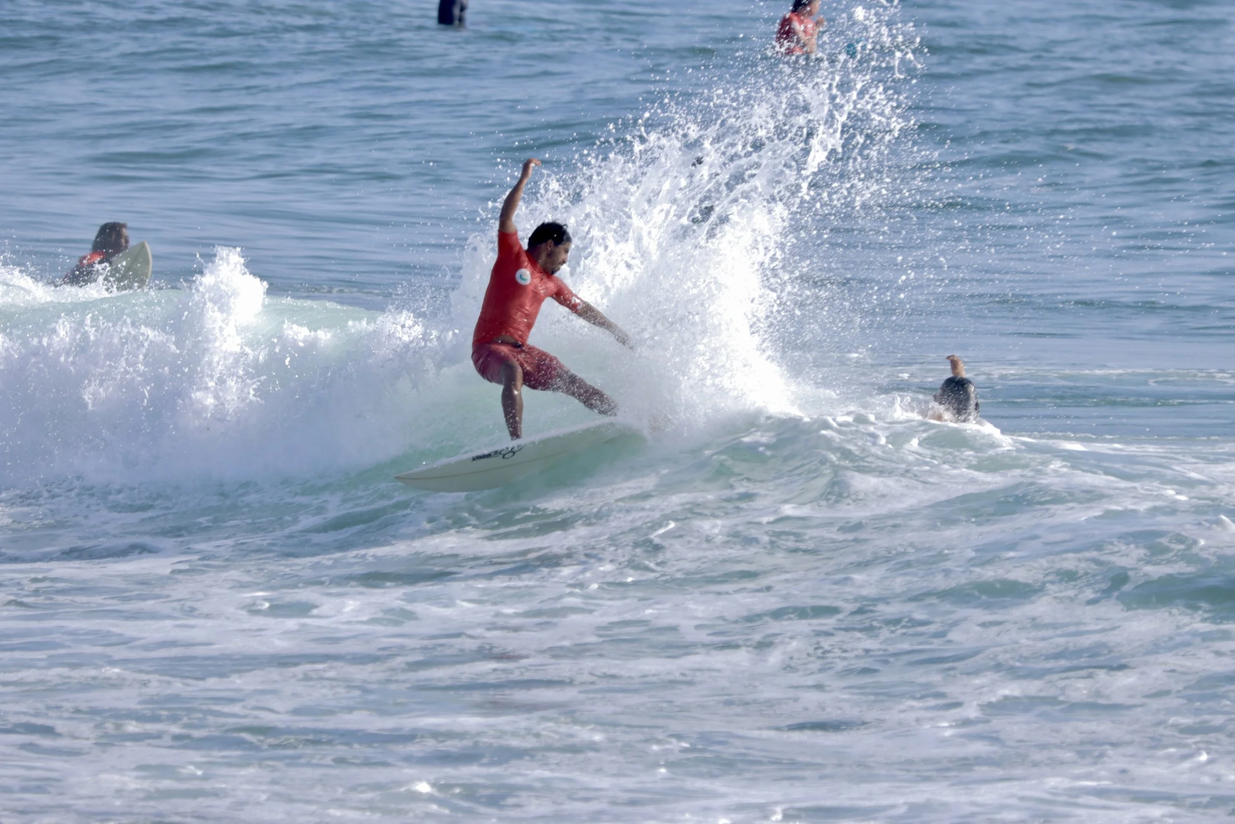 Local Surf Maroc founder, Rachid, ripping at Devil's Rock, Imourane, Taghazout Bay, Morocco.