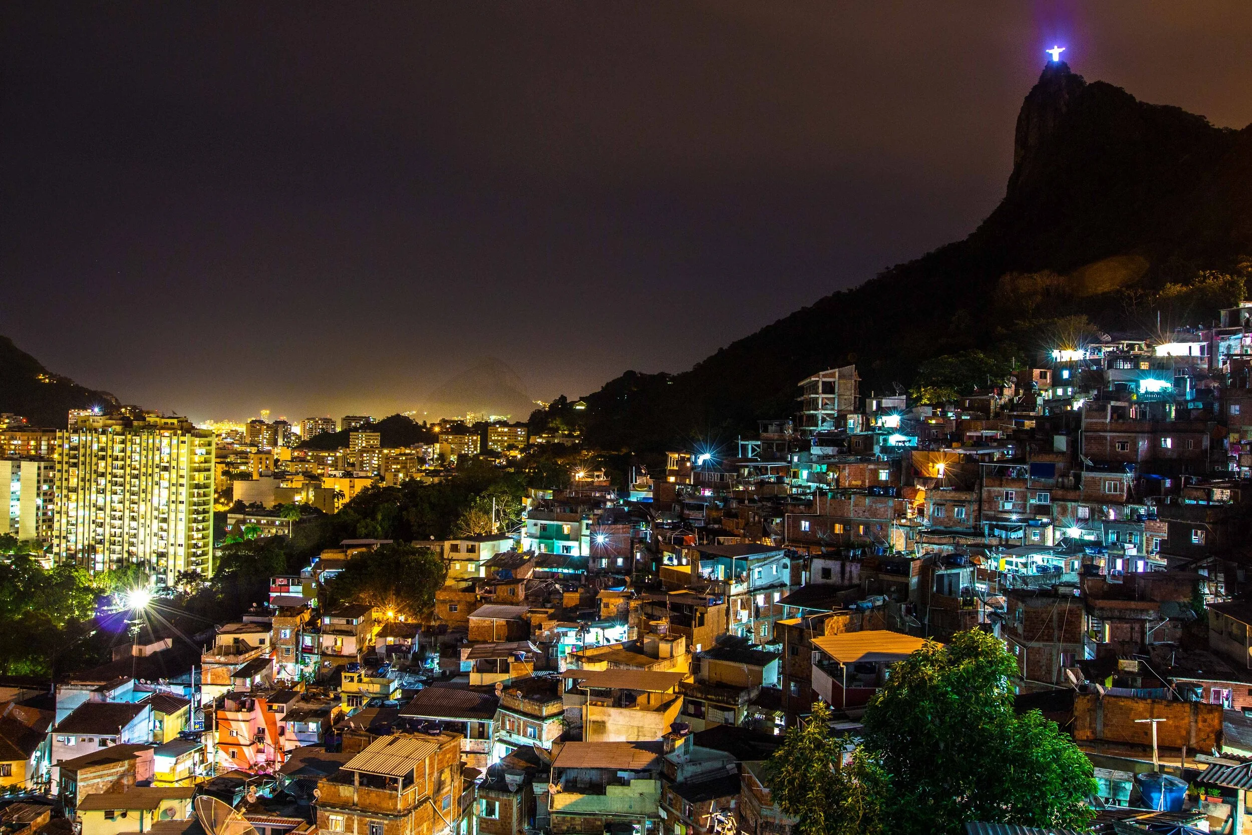 View of Cristo Redentor from Santa Marta Favela, Rio de Janeiro, Brazil, 2015. Photo: Julyane Galvão