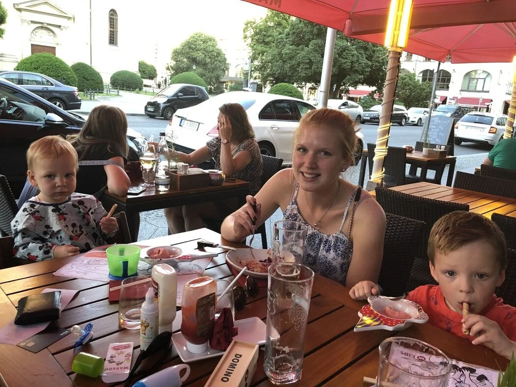Family dinner in downtown Berlin!