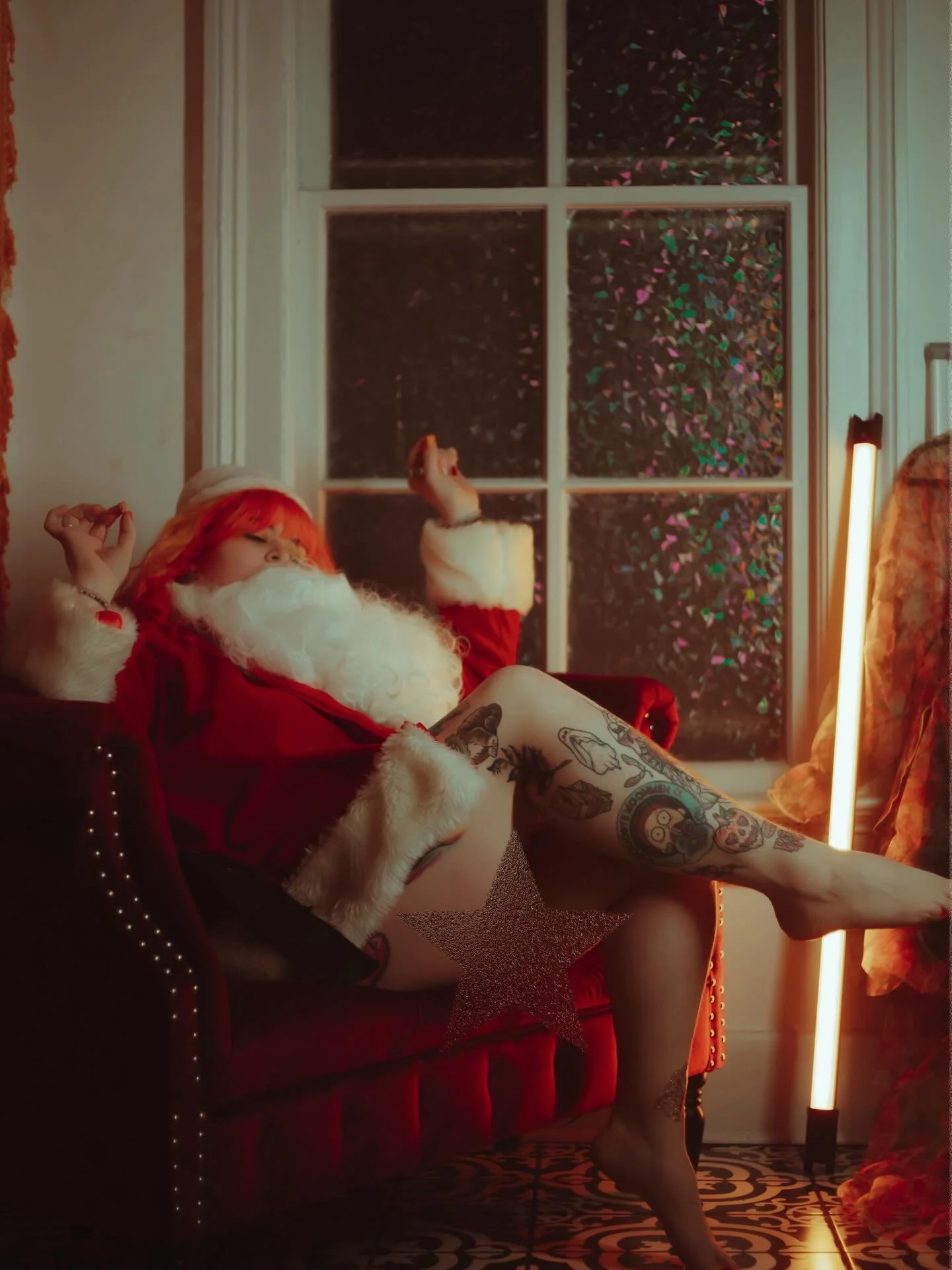 Gonna be real with you as soon as I picked up this $35 Santa suit this is what I knew we would be doing in it