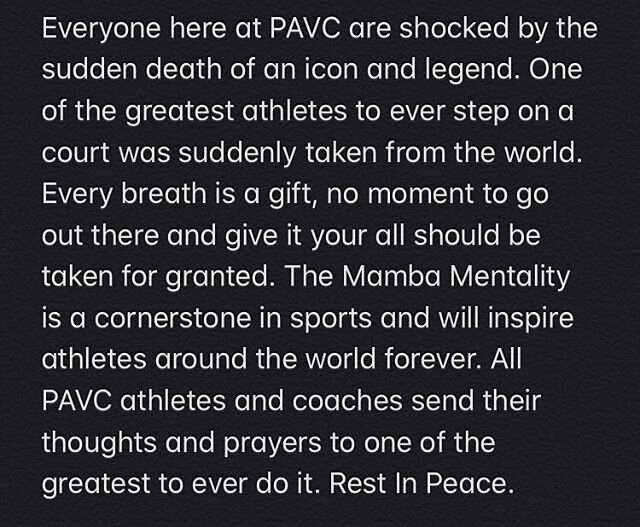 Written by 2 of our athletes @jordancyr_ @ethanwandzura Rest In Peace Kobe