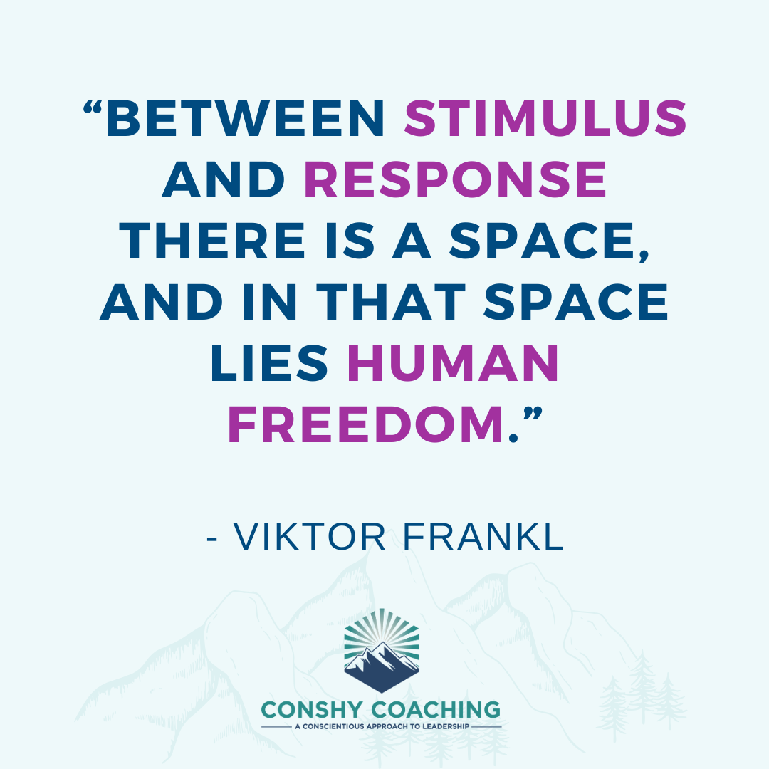 Viktor Frankl quote “between stimulus and response there is a space, and in that space lies human freedom.”