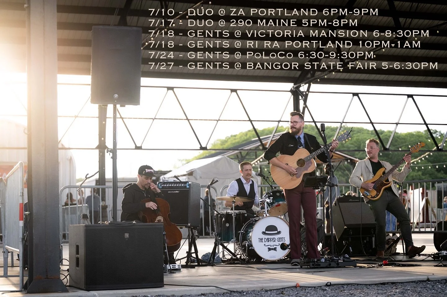 Public shows for July!!!
7/10 - @zaportlandmaine 6pm-9pm
7/17 - Duo @290mainestreet 5pm-8pm
7/18 - Gents @victoriamansion Fundraiser 6-8:30pm
7/18 - Gents @riraportland 10pm-1am
7/24 - Gents @portlandlobstercompany 6:30-9:30pm
7/27 - Gents @bangorsta