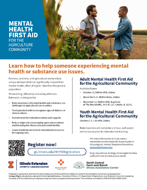 VIRTUAL: Adult Mental Health First Aid for the Agricultural Community ...