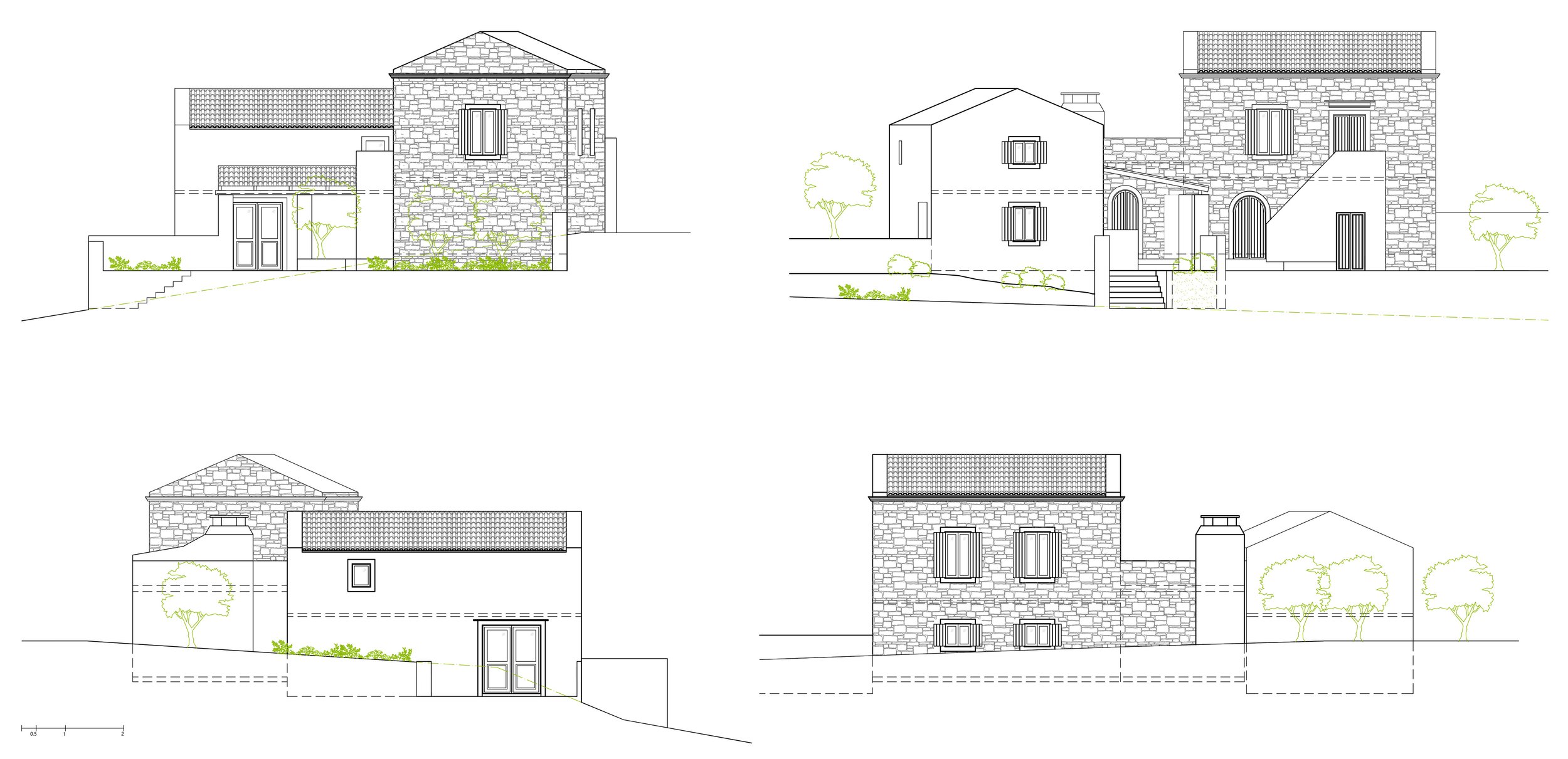 Kaina restoration -elevations