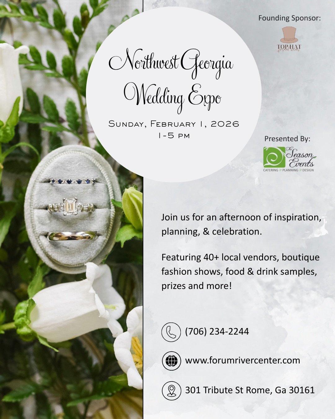 Wedding planning just got a little easier! We&rsquo;re thrilled to once again be part of the Northwest Georgia Wedding Expo. From rehearsal dinners to thoughtfully curated caterings, we would love to be part of your special day! We can&rsquo;t wait t