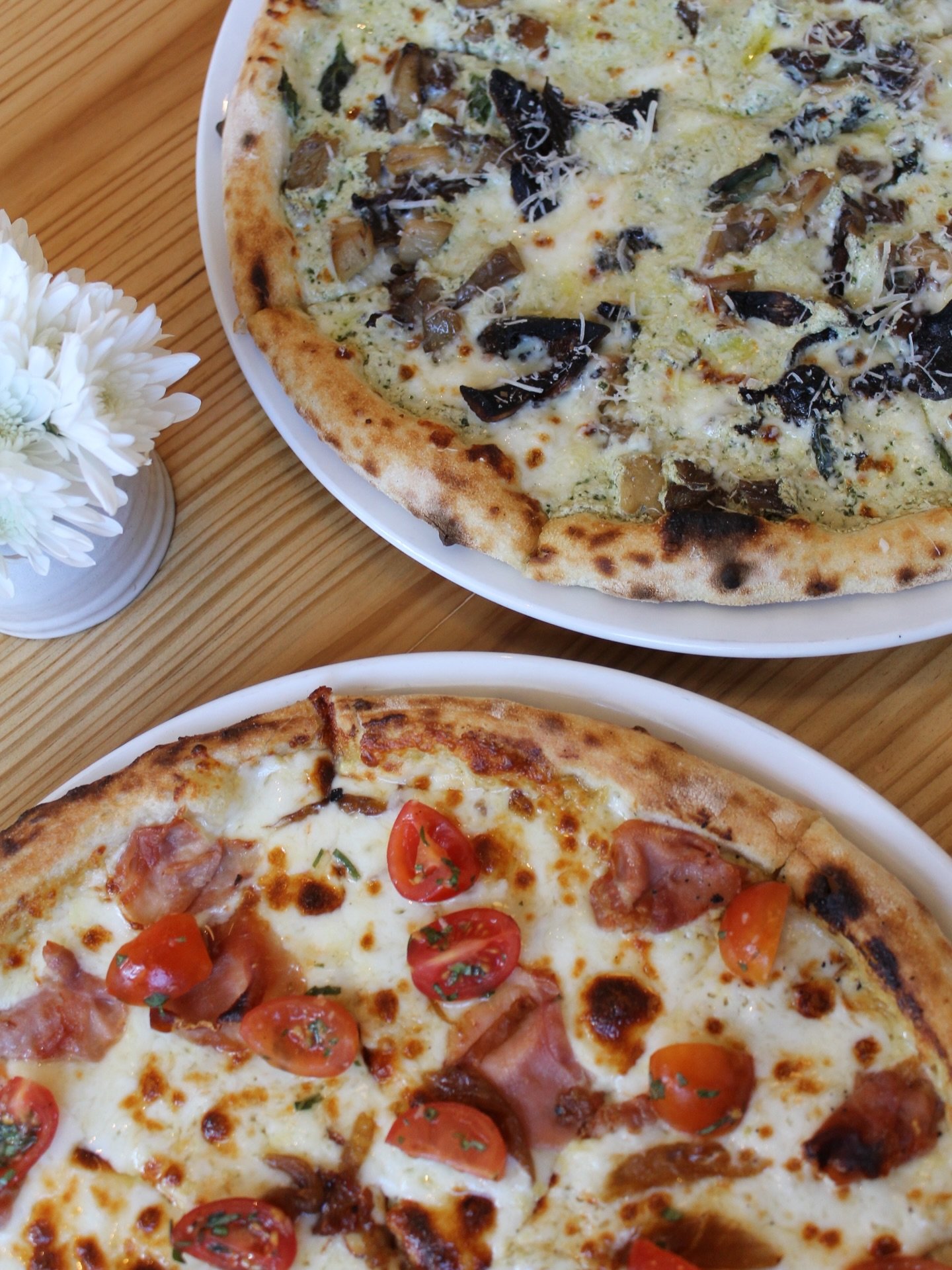 Some cravings never change, we just elevate them. Two new pizzas, double the happiness. 🍕🍕

*new* Bella Vita Mushroom &bull; pistachio pesto ricotta, mozzarella, white truffle oil, and charred basil

Benton&rsquo;s Ham &bull; dijon aioli, mozzarell