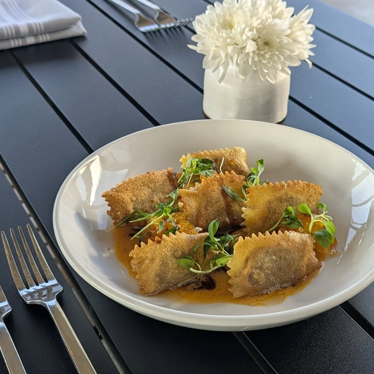 The best decision you'll make today. 

📸 LAMB AGNOLOTTI &bull; Detwiler&rsquo;s Farm leg of lamb | apricot mostarda | Harissa crema | pomegranate molasses |  micro herb garnish

Available on dinner only. Visit our website to reserve your table, purc