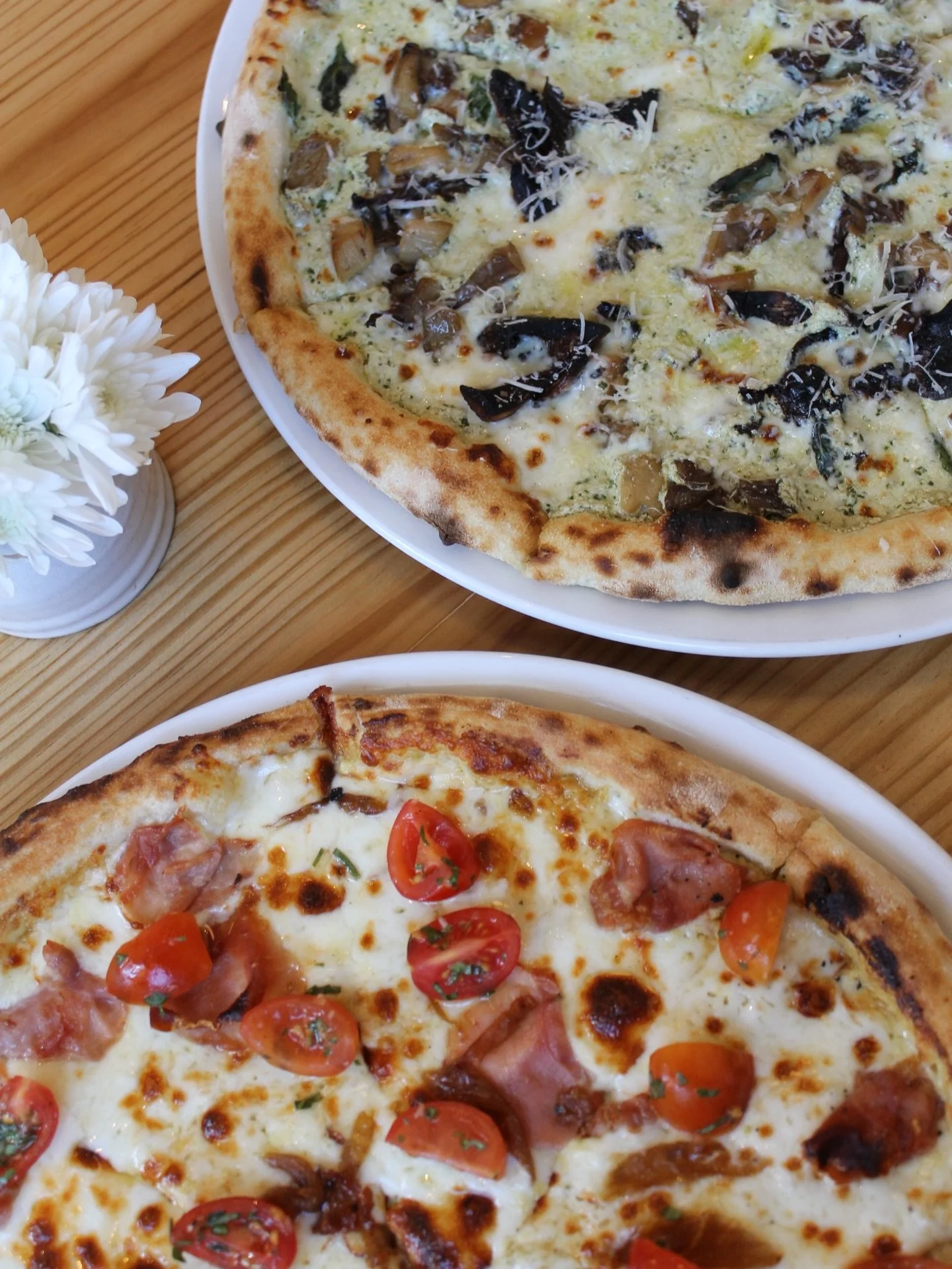 Some cravings never change, we just elevate them. Two new pizzas, double the happiness. 🍕🍕

*new* Bella Vita Mushroom &bull; pistachio pesto ricotta, mozzarella, white truffle oil, and charred basil

Benton&rsquo;s Ham &bull; dijon aioli, mozzarell