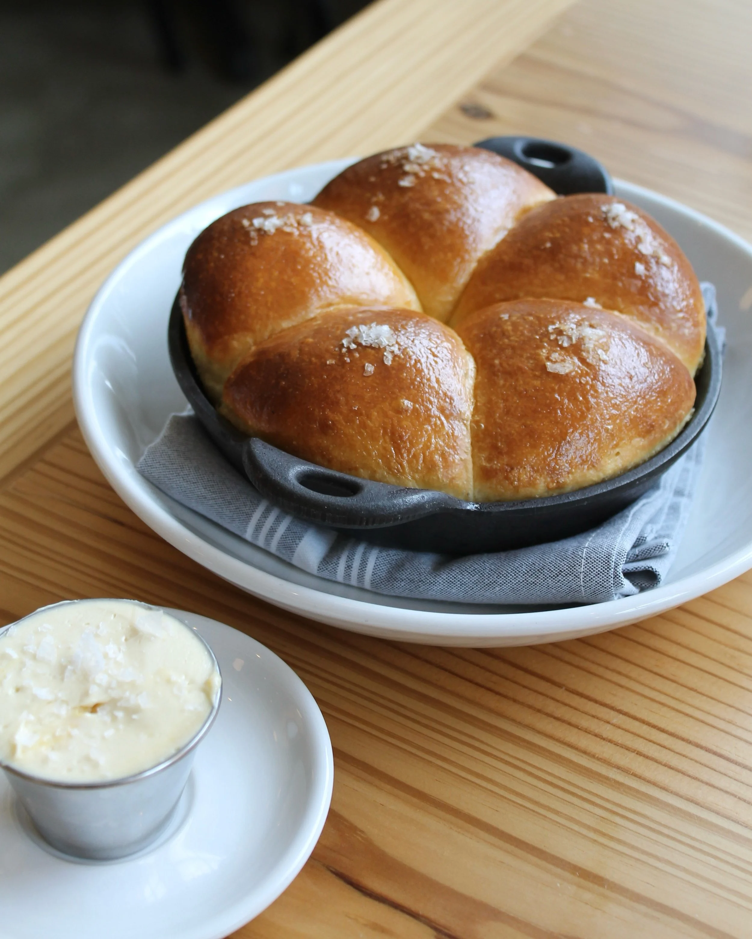 A couple suggestions for Starters, as you decide what you&rsquo;ll have for dinner:

Brioche Rolls with sorghum butter and sea salt

Moon Drop grape with Humboldt Fog, Gorgonzola dolce, Wooly Wooly, honeycomb, Marcona almond, and sesame crackers

Way