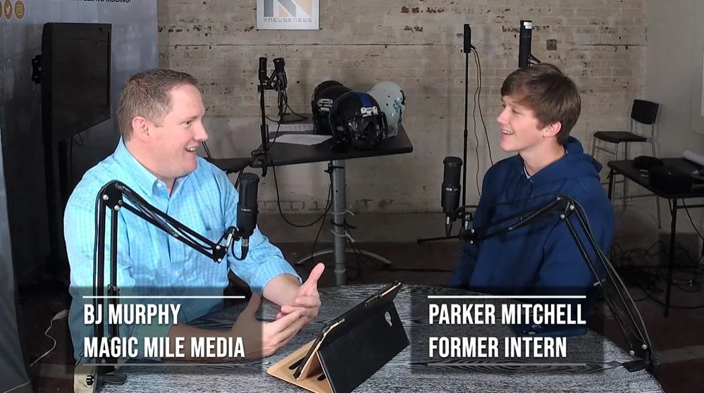 Former intern Parker Mitchell on a test episode