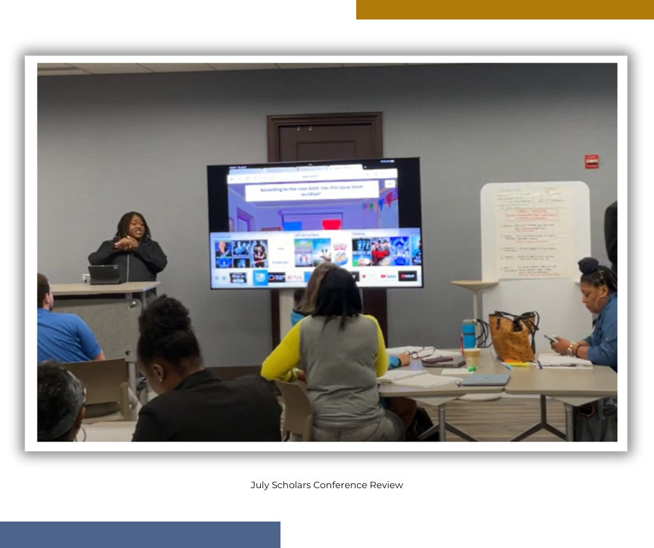  Ms. Pierce presenting a Kahoot! component for her group’s lesson plan.  