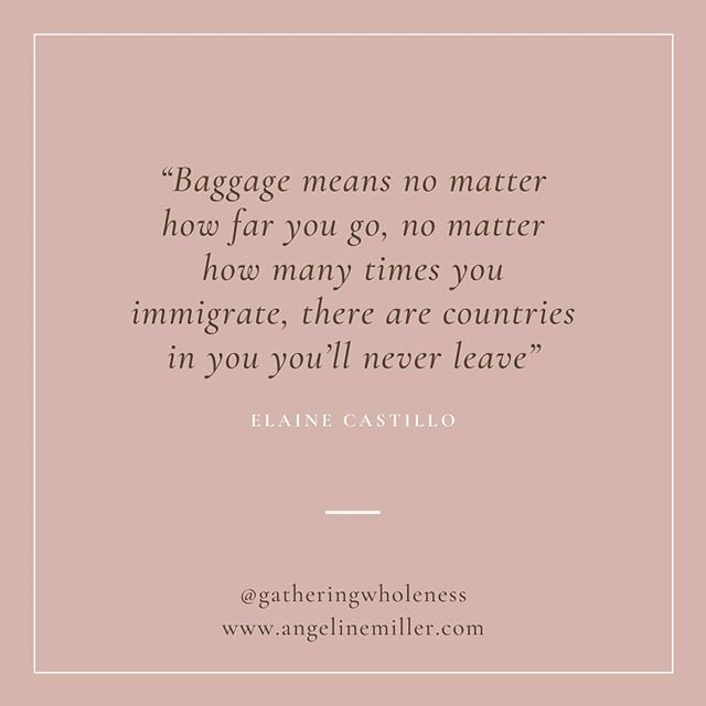 &ldquo;Baggage means no matter how far you go, no matter how many times you immigrate, there are countries in you you&rsquo;ll never leave.&rdquo;
.
- Elaine Castillo, &ldquo;America Is Not The Heart&rdquo;
.
.
May is Asian Pacific Islander Heritage 