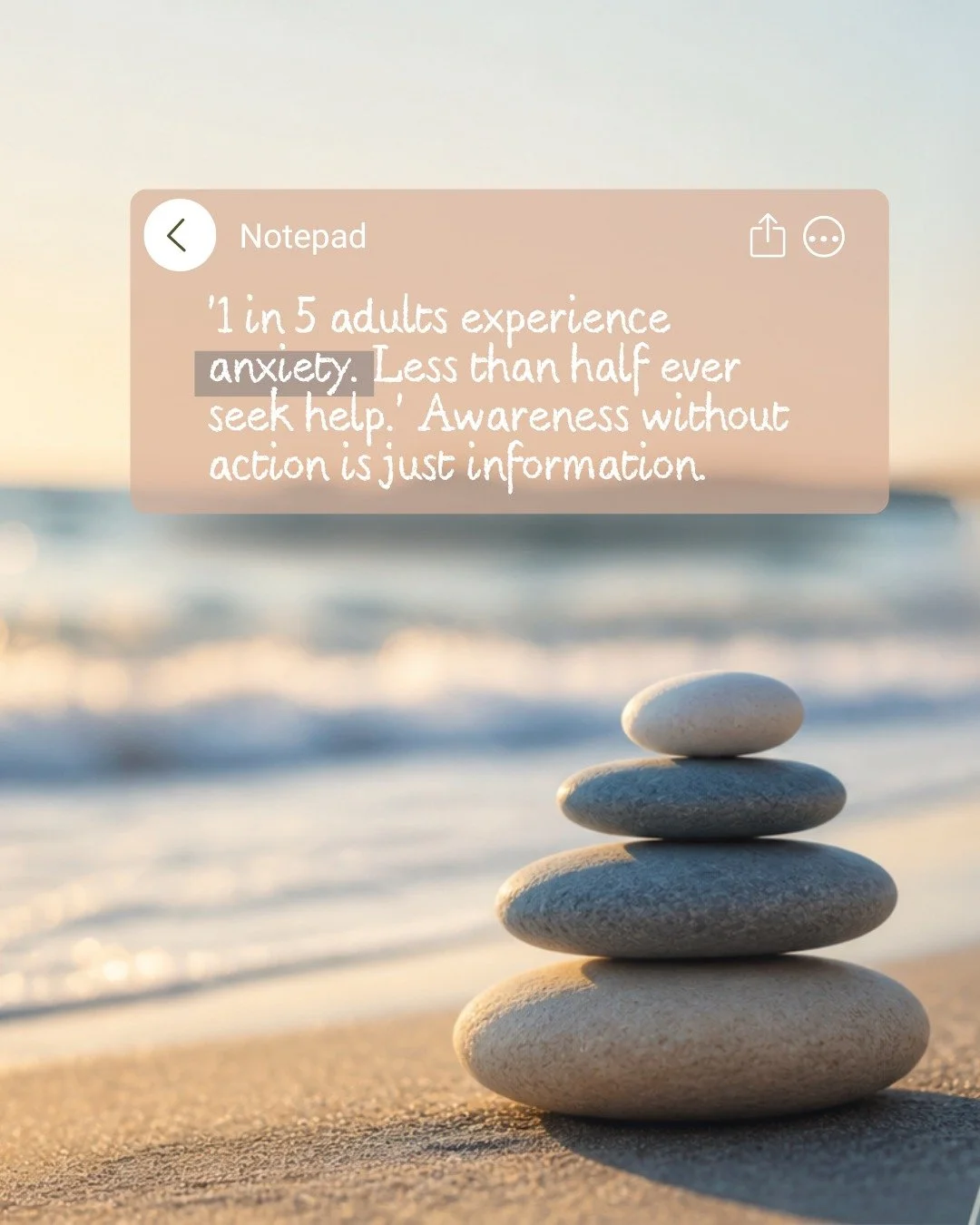 1 in 5 adults experience clinically significant anxiety.
Less than half seek support.

That gap isn&rsquo;t about willingness&mdash;it&rsquo;s about barriers.
Stigma. Not knowing where to begin.
And the quiet belief that things aren&rsquo;t &ldquo;ba