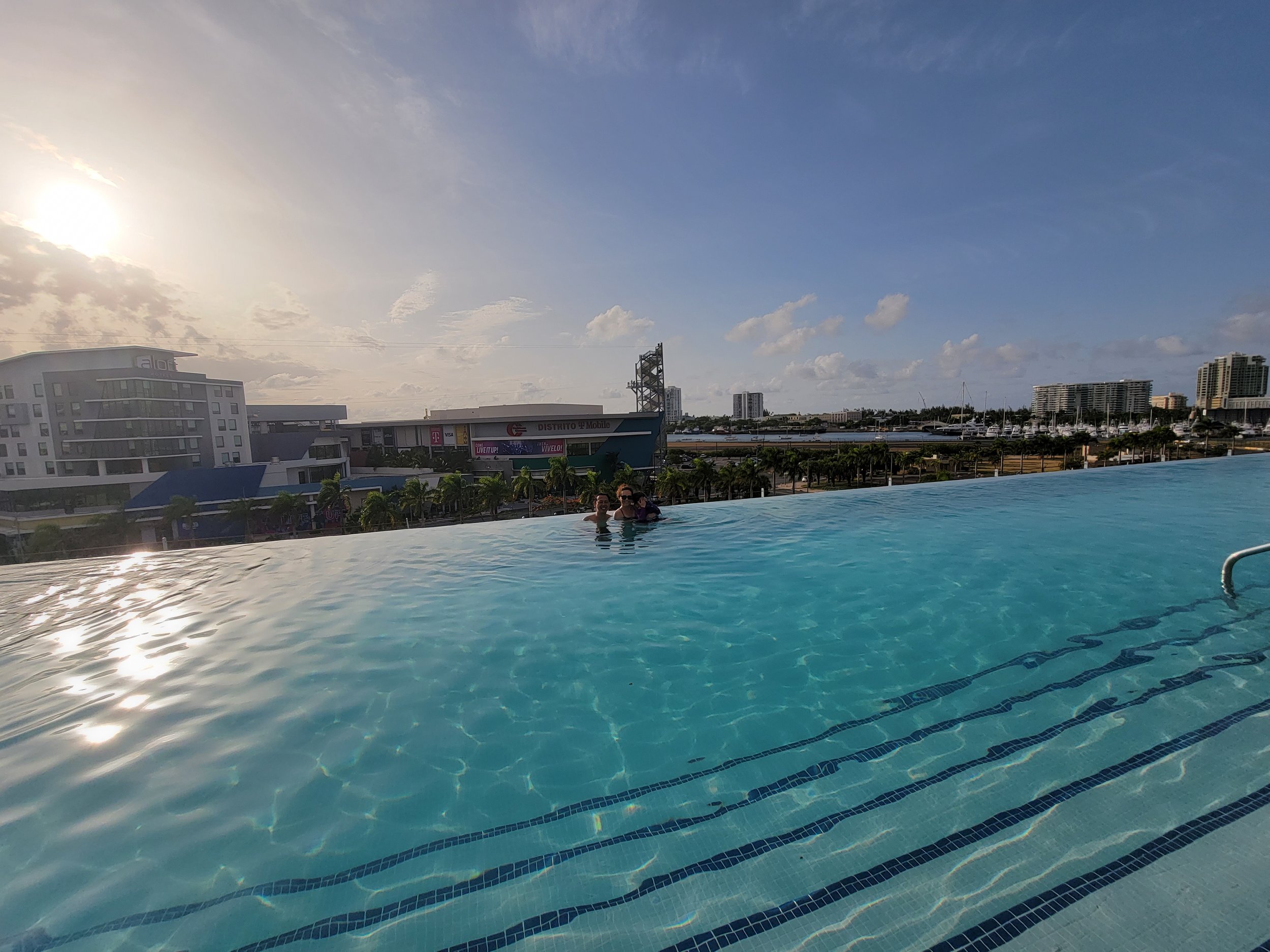 Enjoying the infinity pool at the Sheraton Puerto Rico Hotel and Casino
