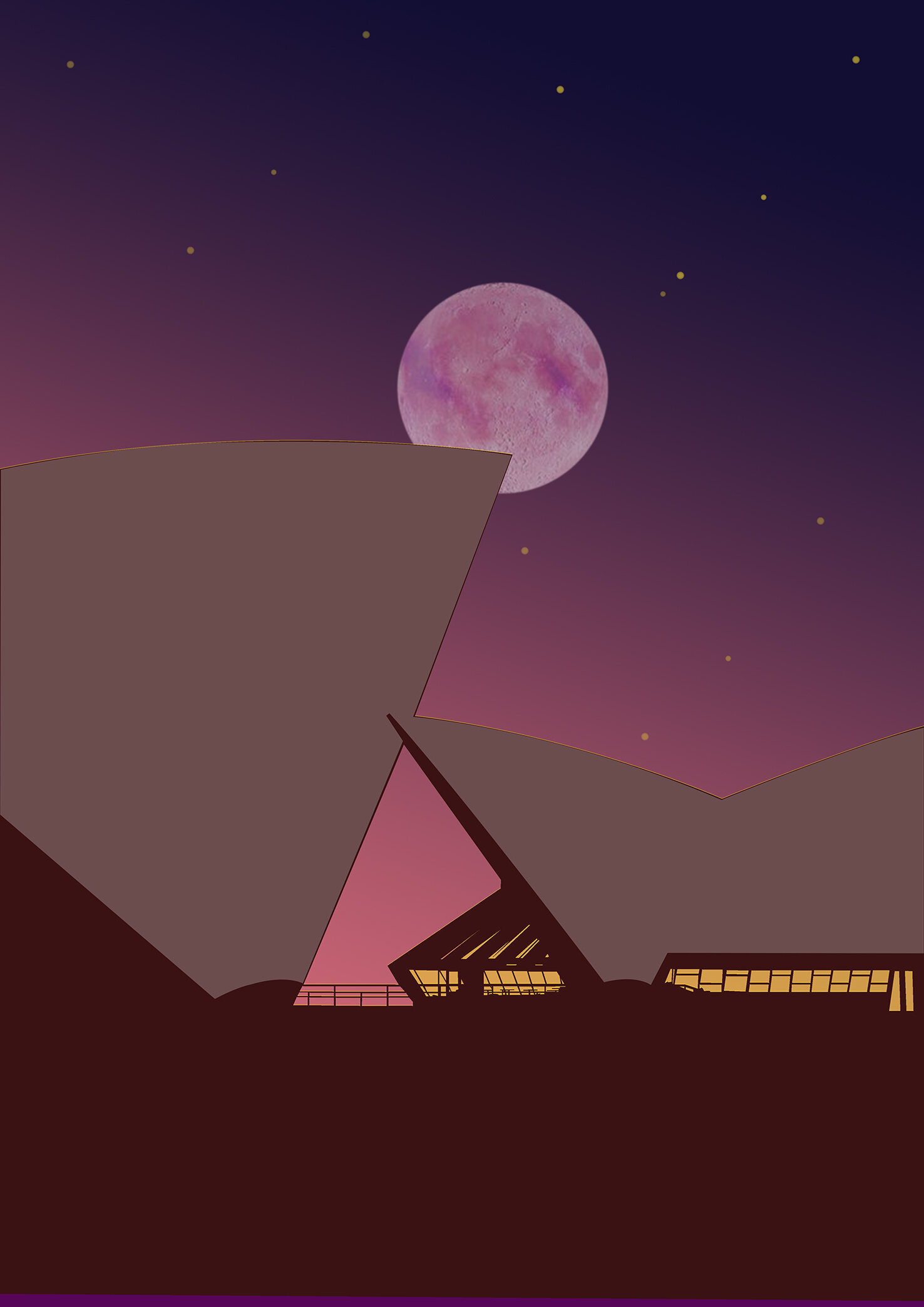 Opera House Pink Supermoon