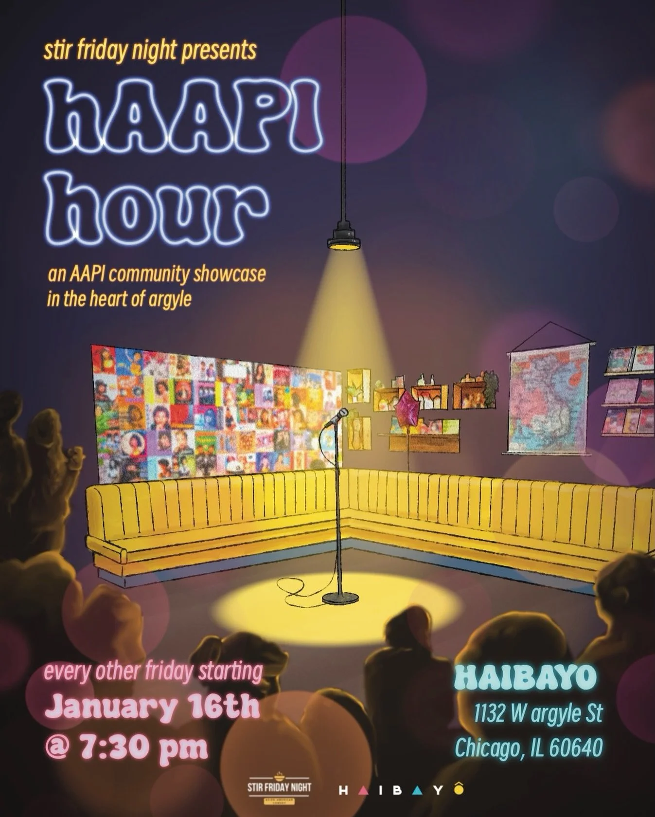 📣SHOW ANNOUNCEMENT 📣 

We&rsquo;re so excited to announce our collaboration with @hai_bayo starting January 16th!

Every other week, Fridays at 7:30, Stir Friday Night hosts AAPI talent from all over Chicagoland! Whether it&rsquo;s music, storytell