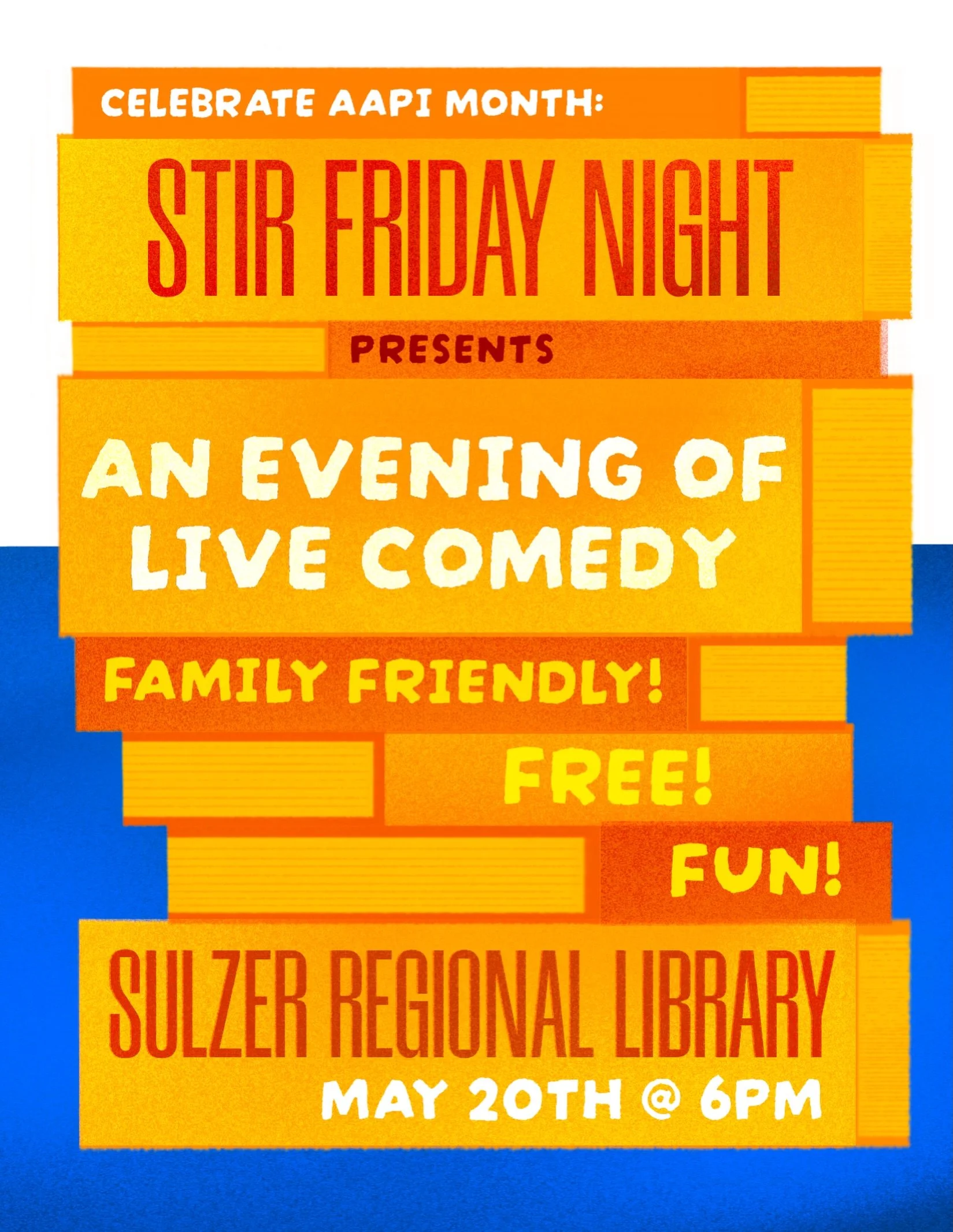 We&rsquo;re so excited to be back at Sulzer Regional Library to put on a free show for everyone!

Join us for an evening of comedy and improv 
Tomorrow night! 6 pm 

FREE!

#thingstodoinchicago #freethingstodo #livecomedy #aapi #familyfriendly

We lo