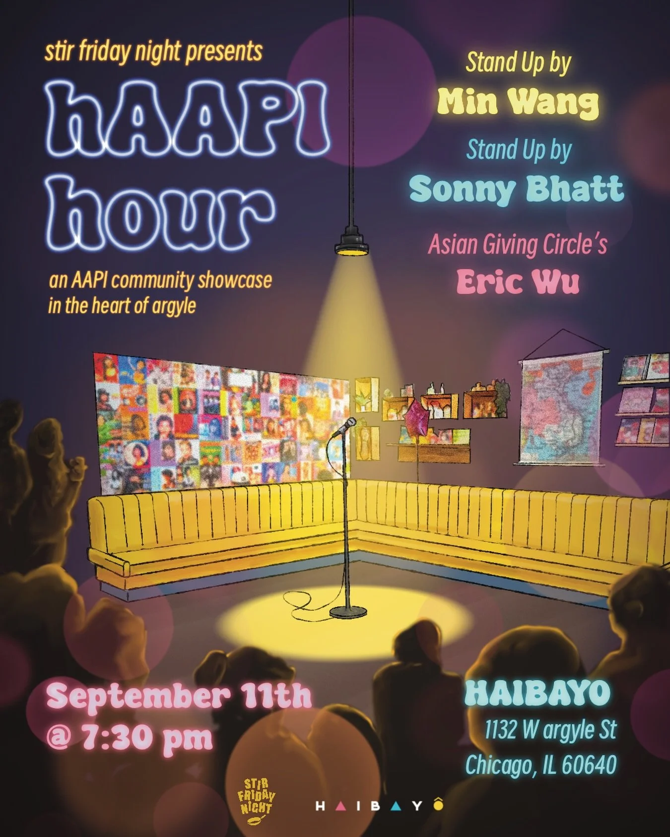 📣SHOW LINE UP FOR THIS FRIDAY&rsquo;S 9/11 SHOW📣

🎤Stand Up by @minmaxwang 
🎤Stand Up by @sonny_bhatt 
⭕️ AAPI Community Highlight @asiangivingcircle &lsquo;s Eric Wu

Tickets Available on www.stirfridaynight.com or link in bio
#thingstodoinchica