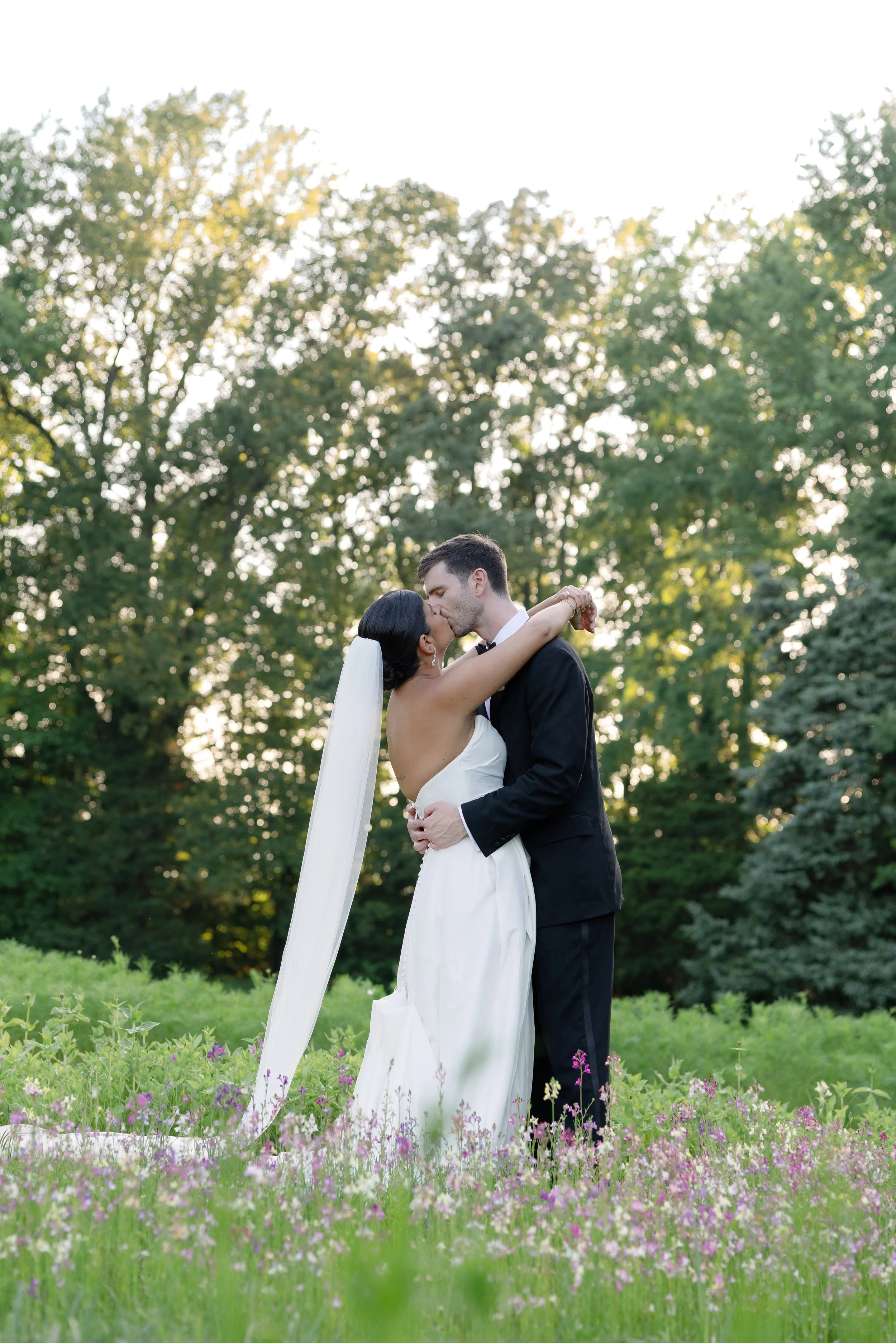 A Romantic Rainy Wedding at Seven Springs on Digital and Film
