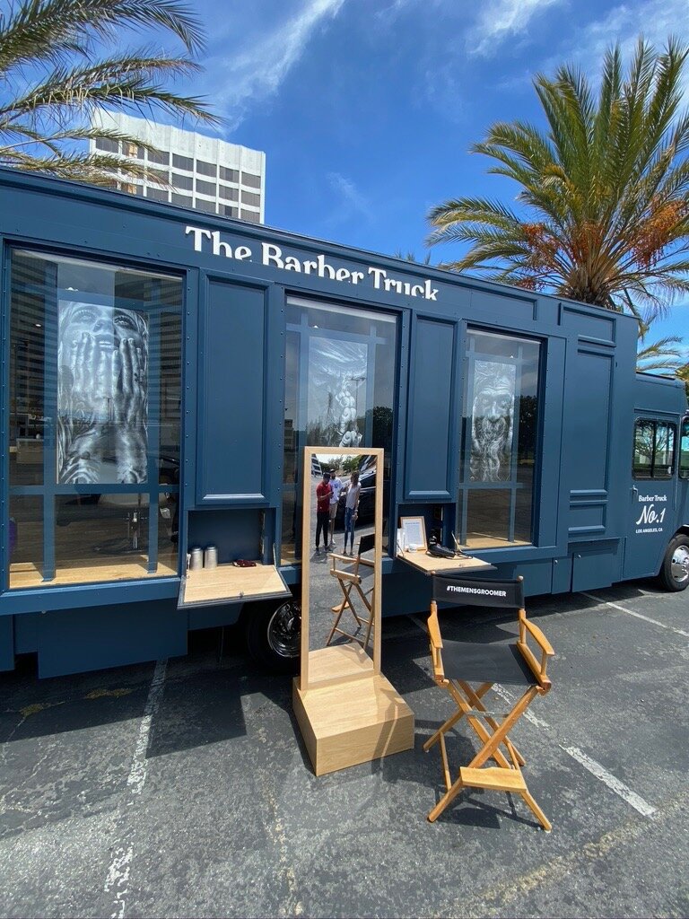 Barber Truck No. 1 image of mobile outdoor haircut set-up