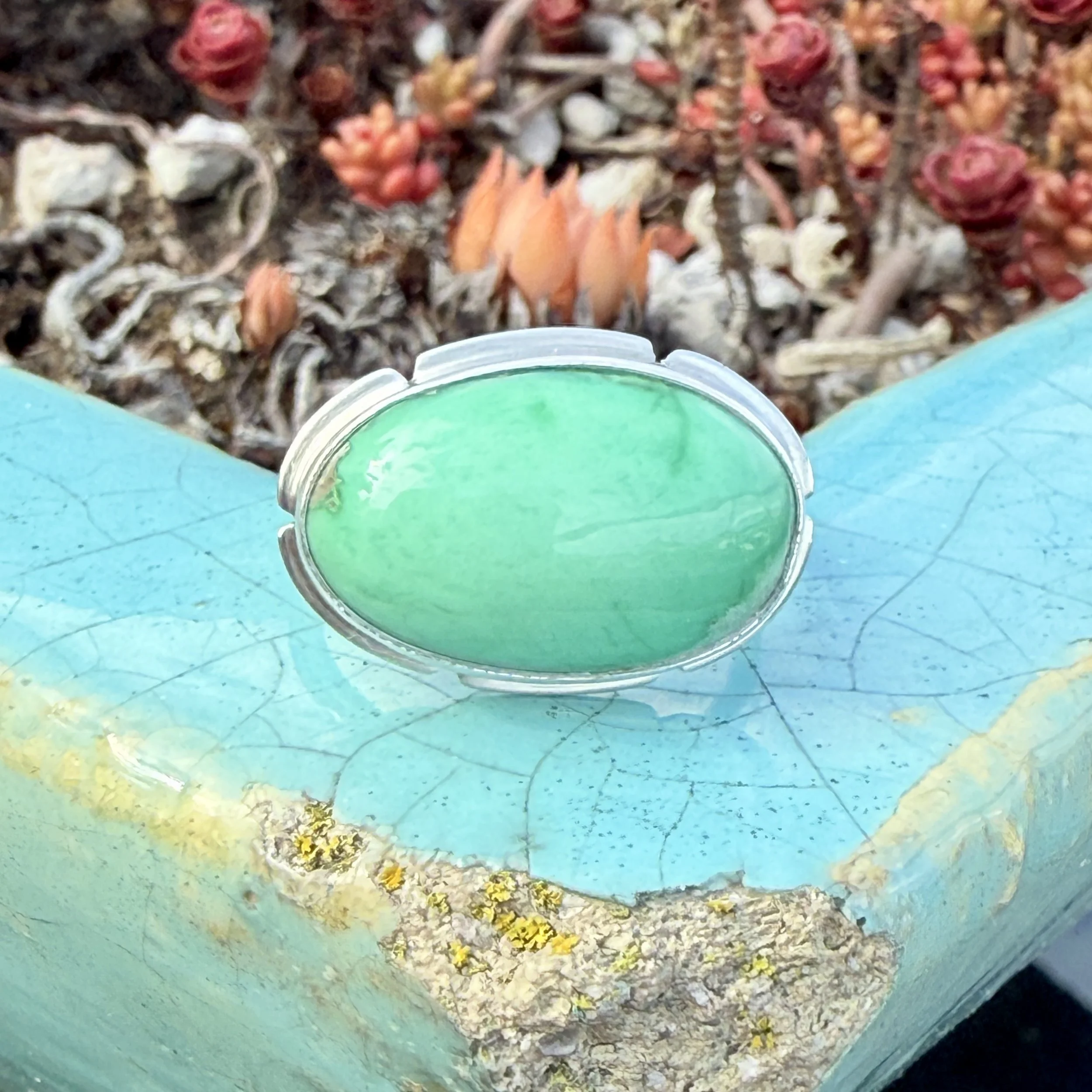 Variscite Oval Ring Size 8