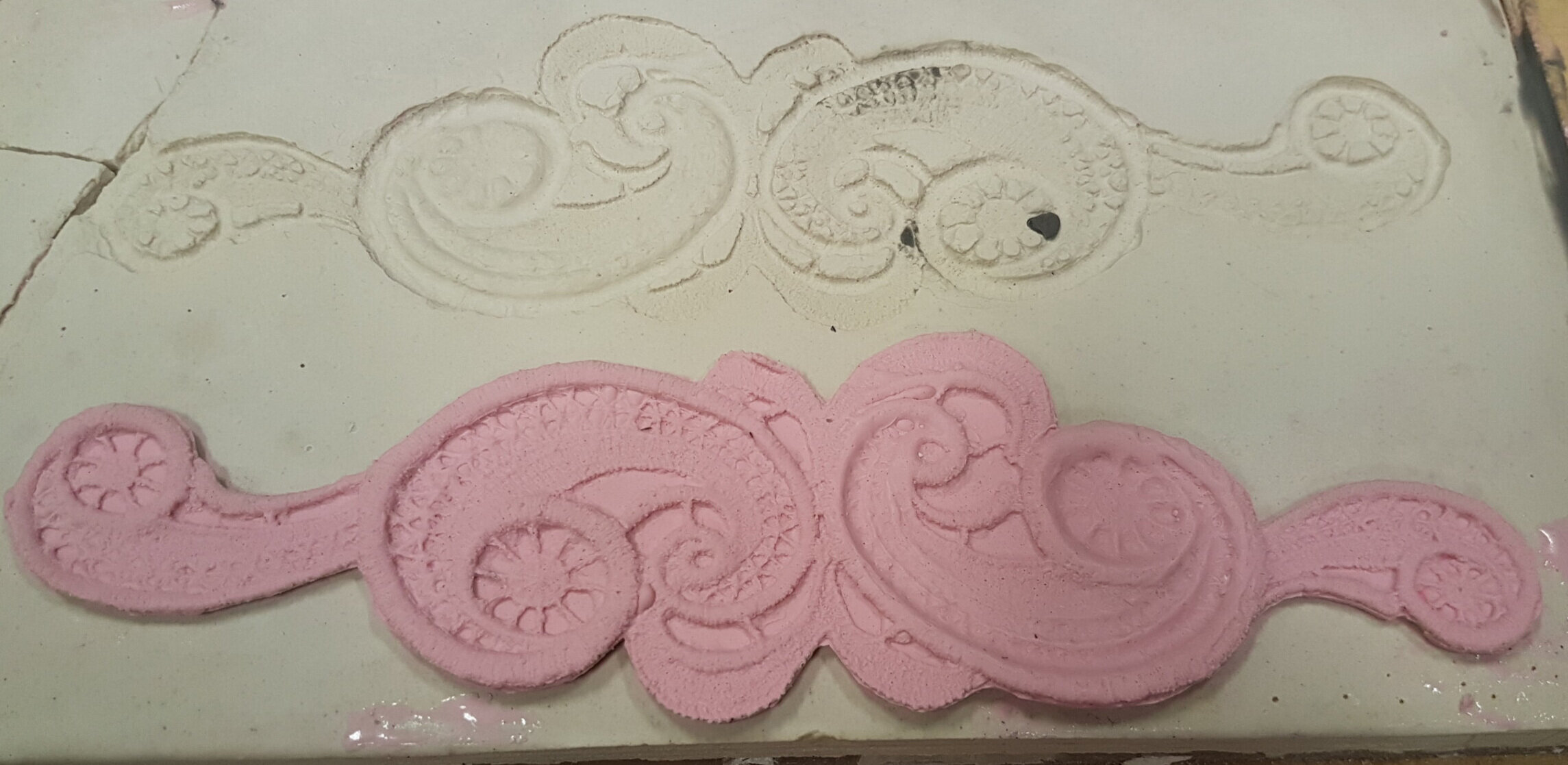  Lace cast in rubber silicone. 