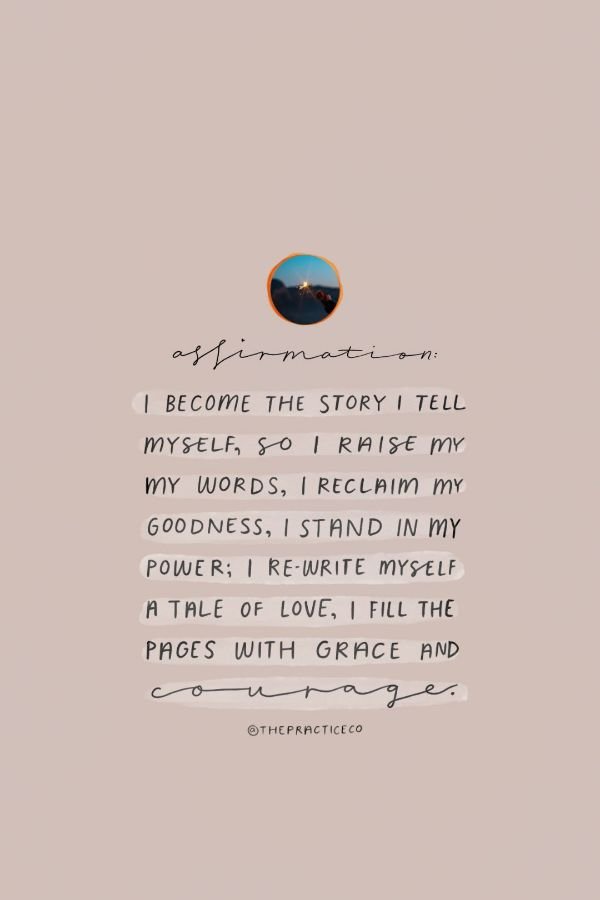 Relax the impossible standards you put on yourself.