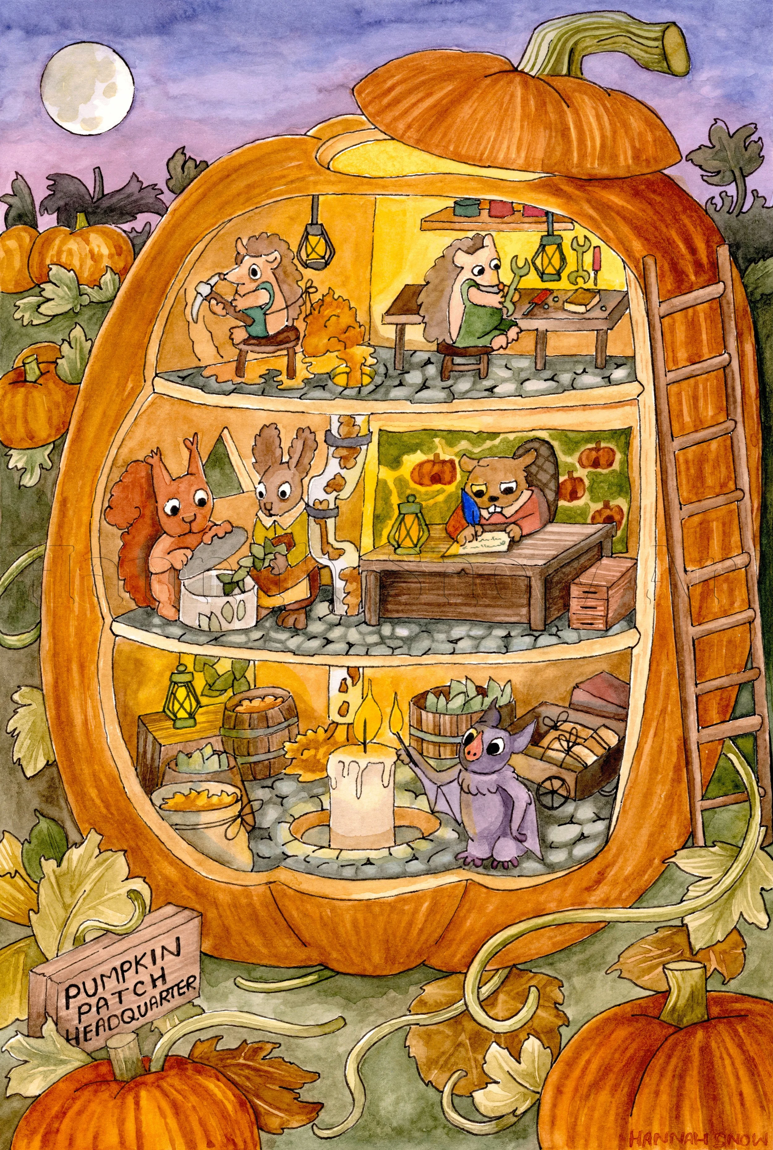 Pumpkin Patch Headquarters - A4 Print (Pre-Order)