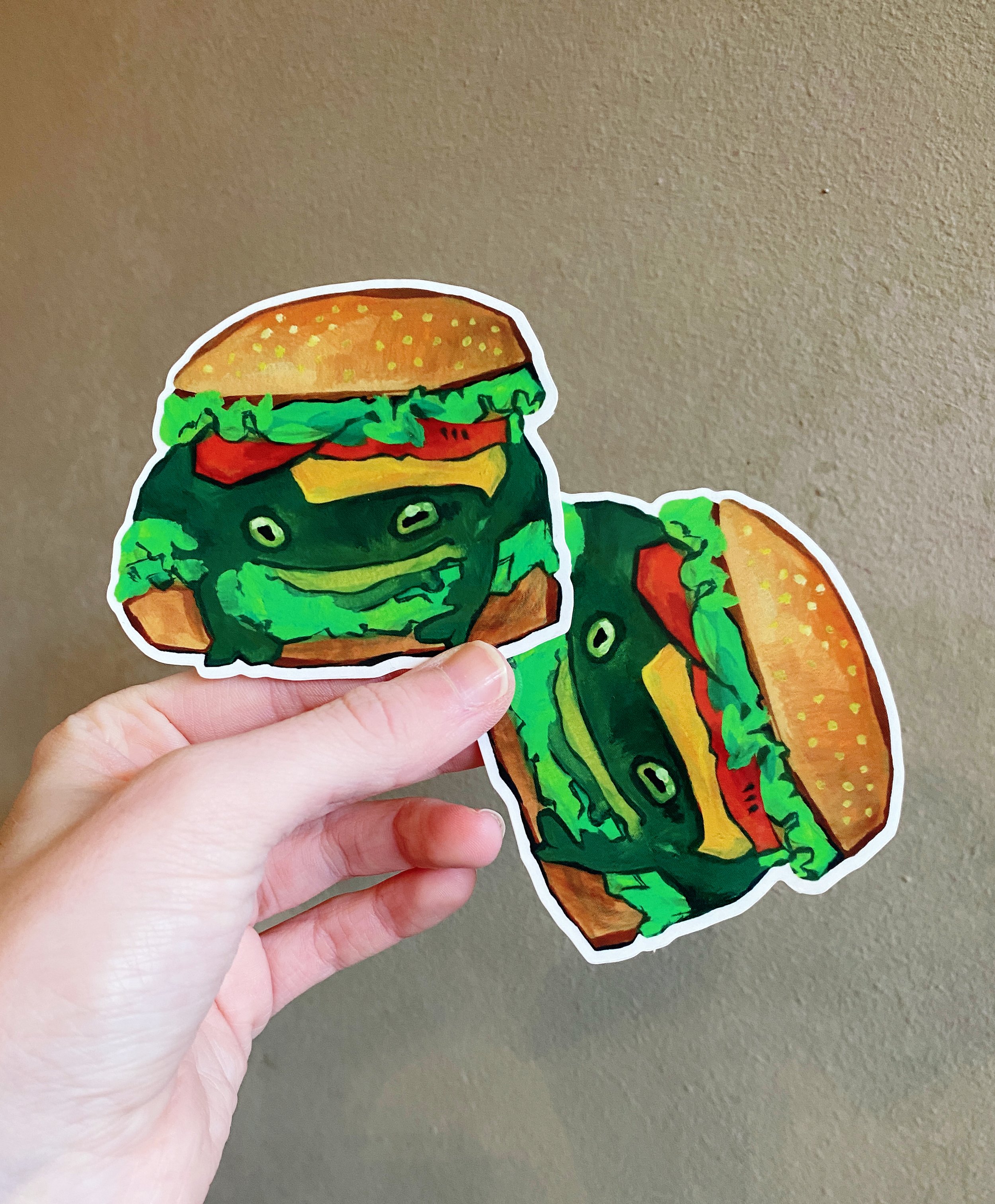 frog burger vinyl sticker