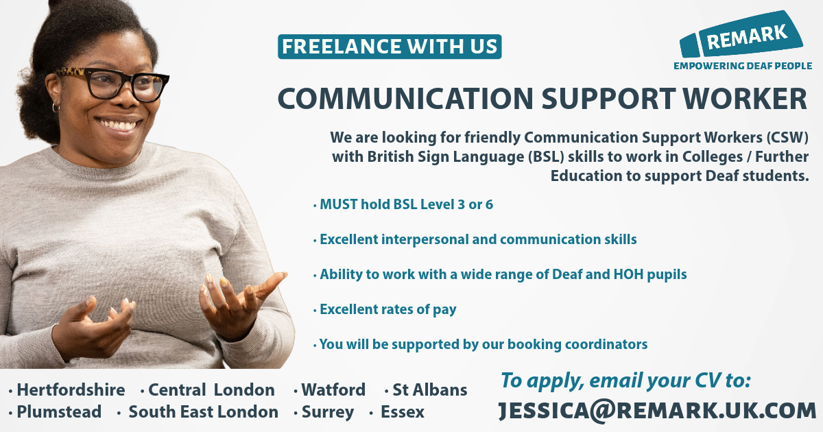 Freelance Communication Support Workers Opportunities — Remark!