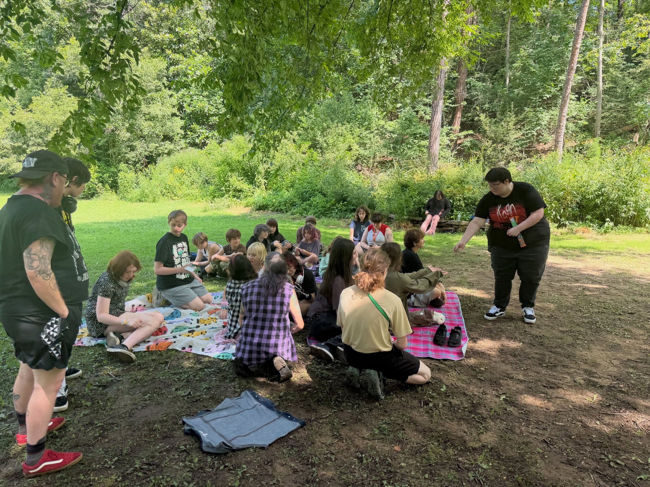 Day two of camp! Learning about reptiles and amphibians, creating nature art, and exploring the Asheville Botanical Garden