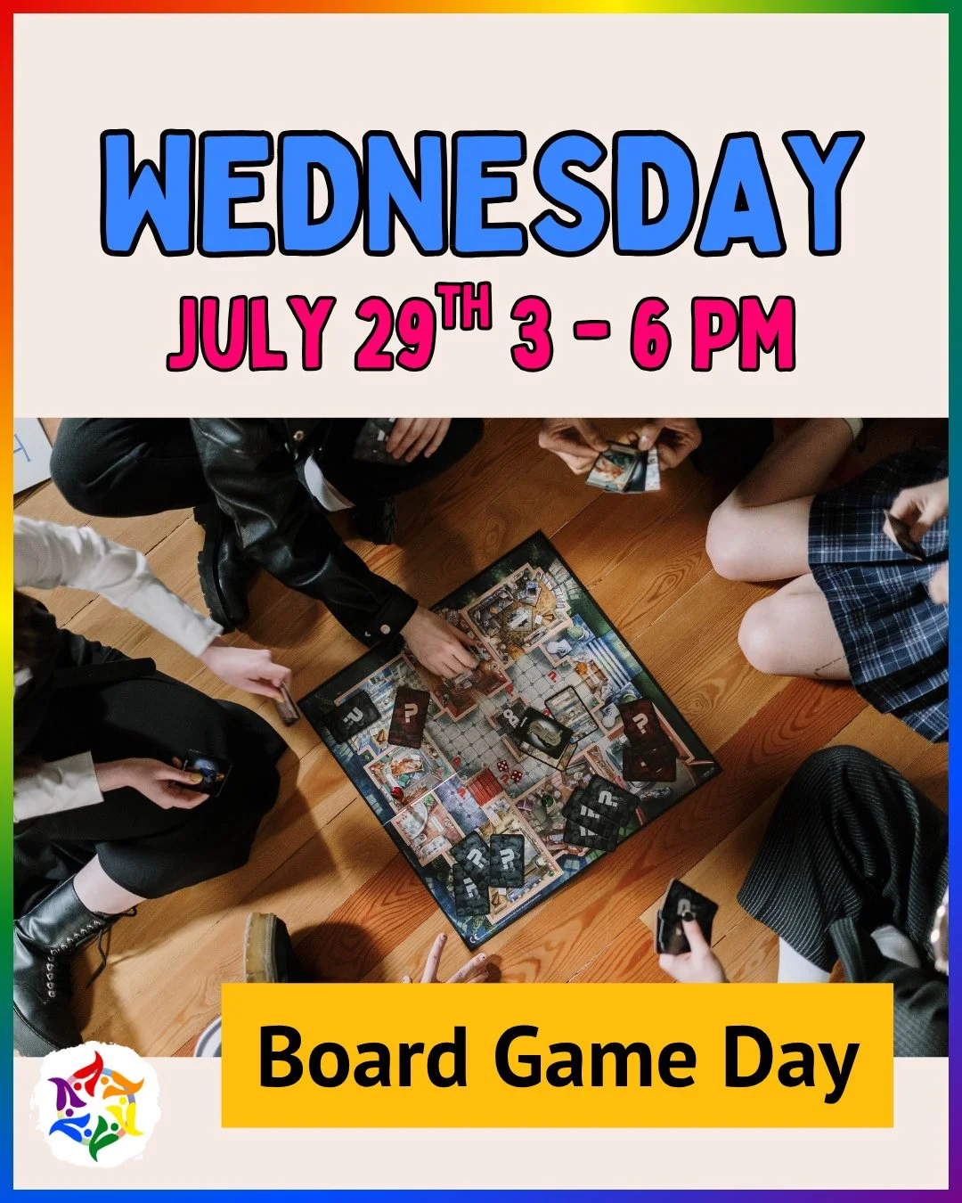 Today is board game day! 🎲🕹️ Join us at our Youth Center from 3:00 - 6:00 PM!⁠
⁠
We have a variety of games at our Youth Center (like MTG, Sorry, assorted arts &amp; crafts), but you can bring your own as well! 🤪⁠
⁠
Open to Queer and questioning y