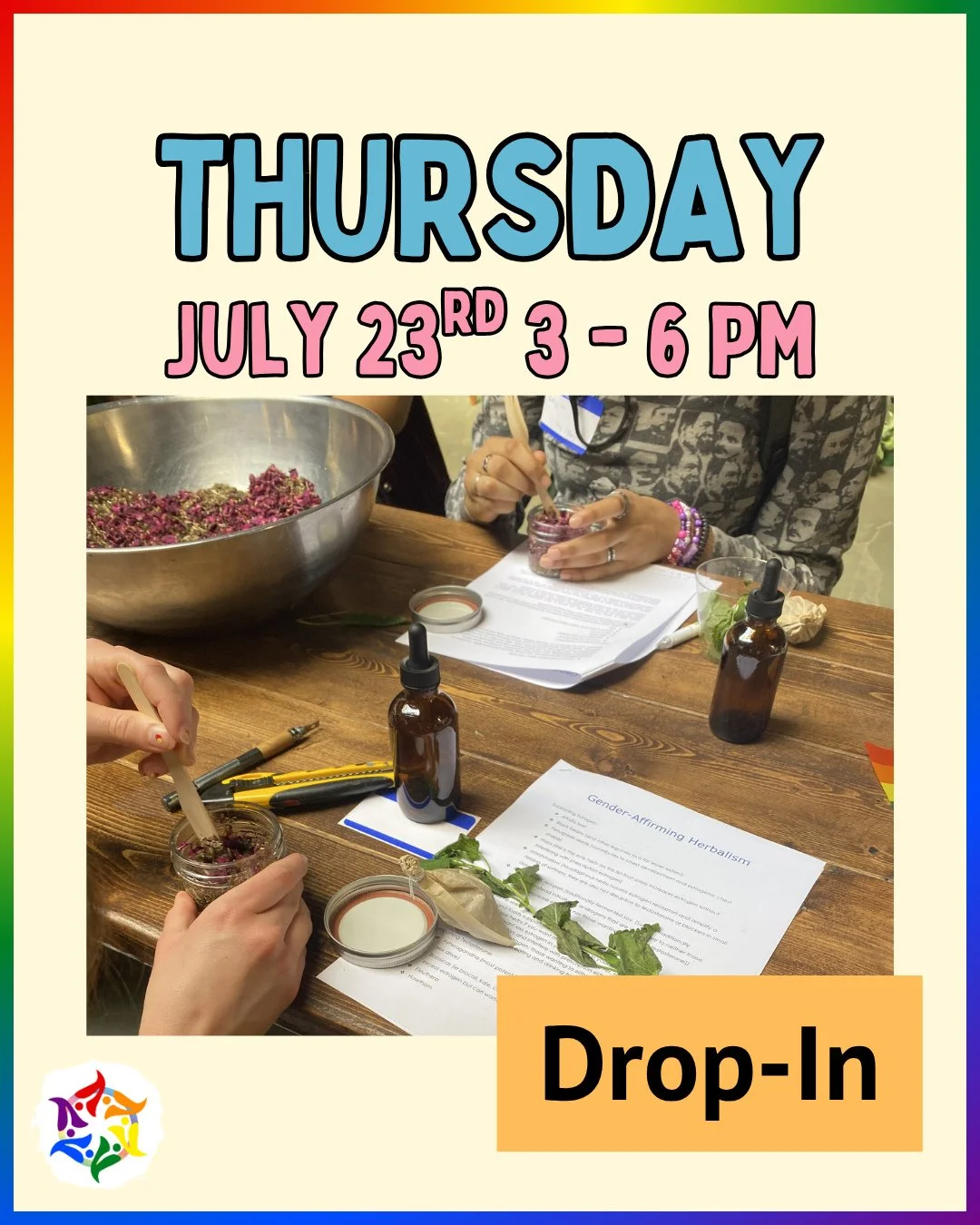 TODAY! Drop-In hours at our Youth Center in Montford from 3-6 PM!⁠
Come to play, socialize, rest, or just enjoy some queer company. 🌈⁠
⁠
🗓 Thursday, July 23⁠
🗣️ Drop-In⁠
⏰️ 3 - 6 PM⁠
📍 Youth OUTright Center⁠